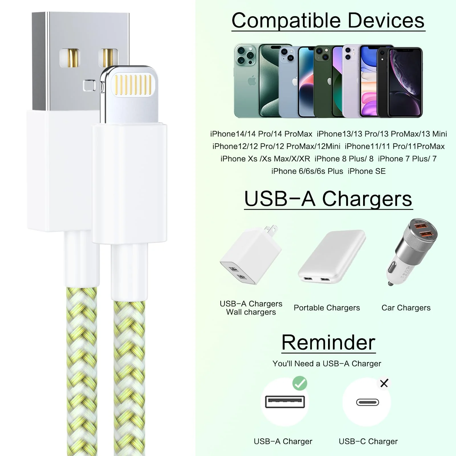 [Apple MFi Certified] 6Pack 3/3/6/6/6/10 FT iPhone Charger Nylon Braided Fast Charging Pastel Cute Colors Lightning Cable Compatible iPhone 14 Pro/13 mini/13/12/11 Pro MAX/XR/XS/8/7/Plus/6S - Image 7