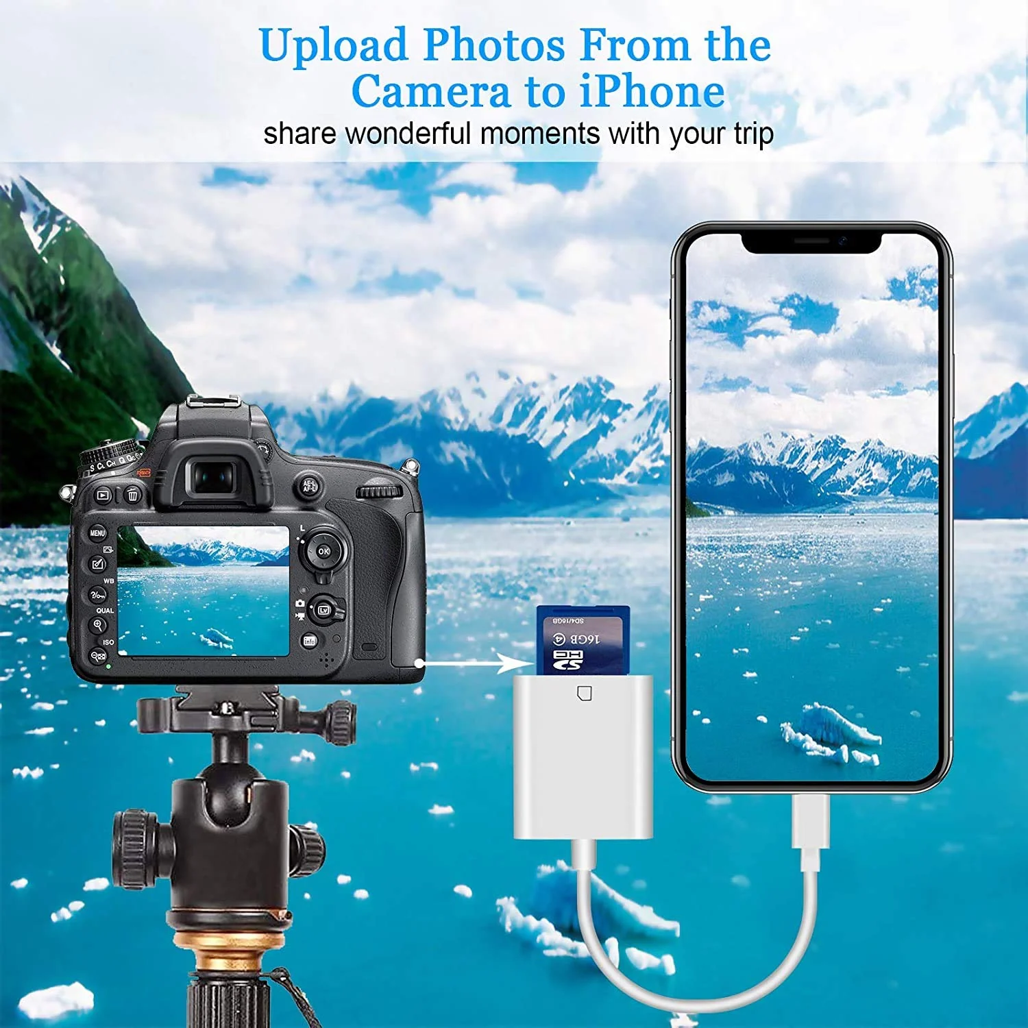 Apple MFi Certified Lightning to SD Card Camera Reader for iPhone iPad, Veetone SD Card Reader Memory Card Reader Trail Camera Viewer SD Card Adapter for iPhone 12/11/XS/XR/X/8/7/iPad, Plug and Play One Slot - Image 5