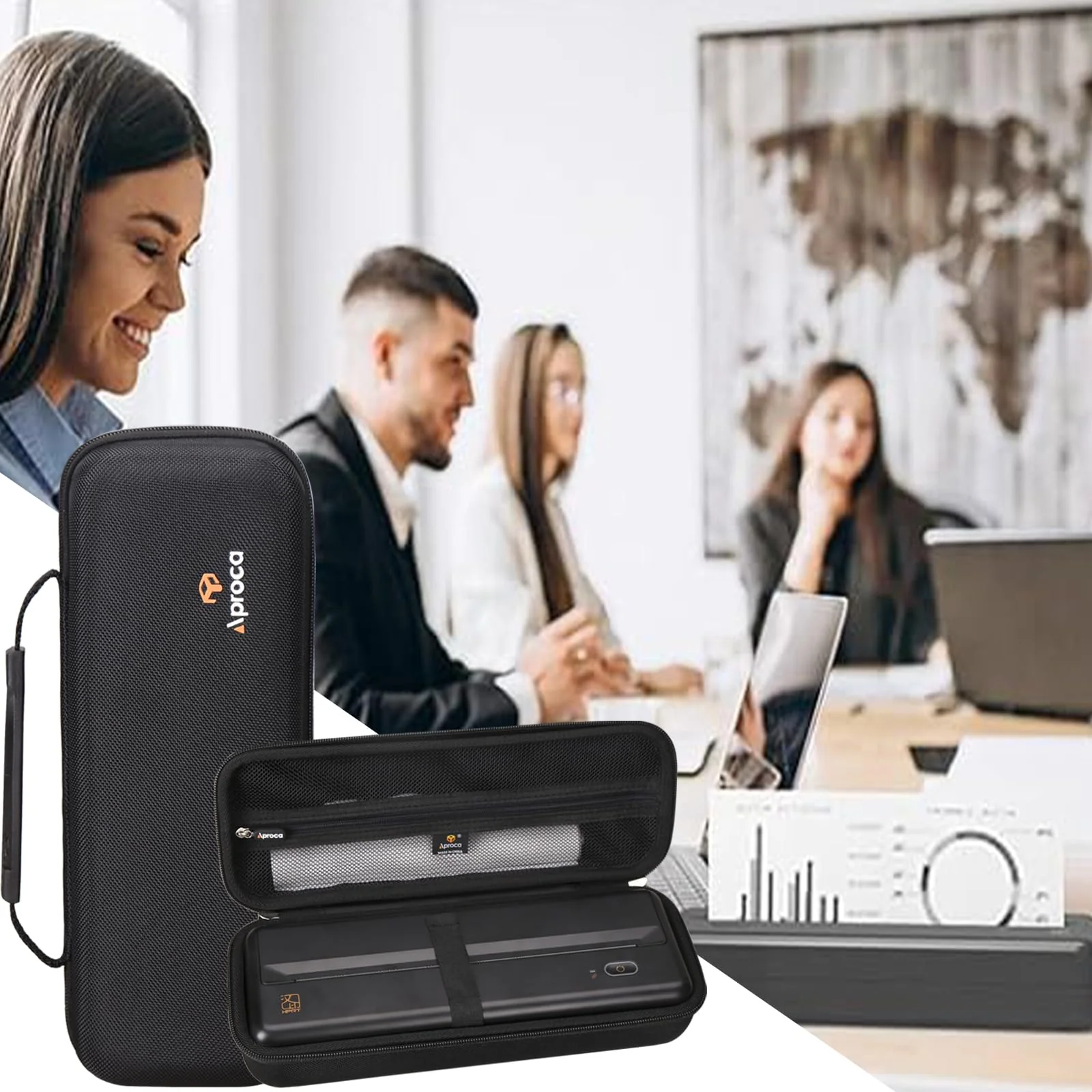 Aproca Black Hard Storage Protective Case, for Aixiqee/HPRT MT810 Portable Printers and Accessories - Image 4