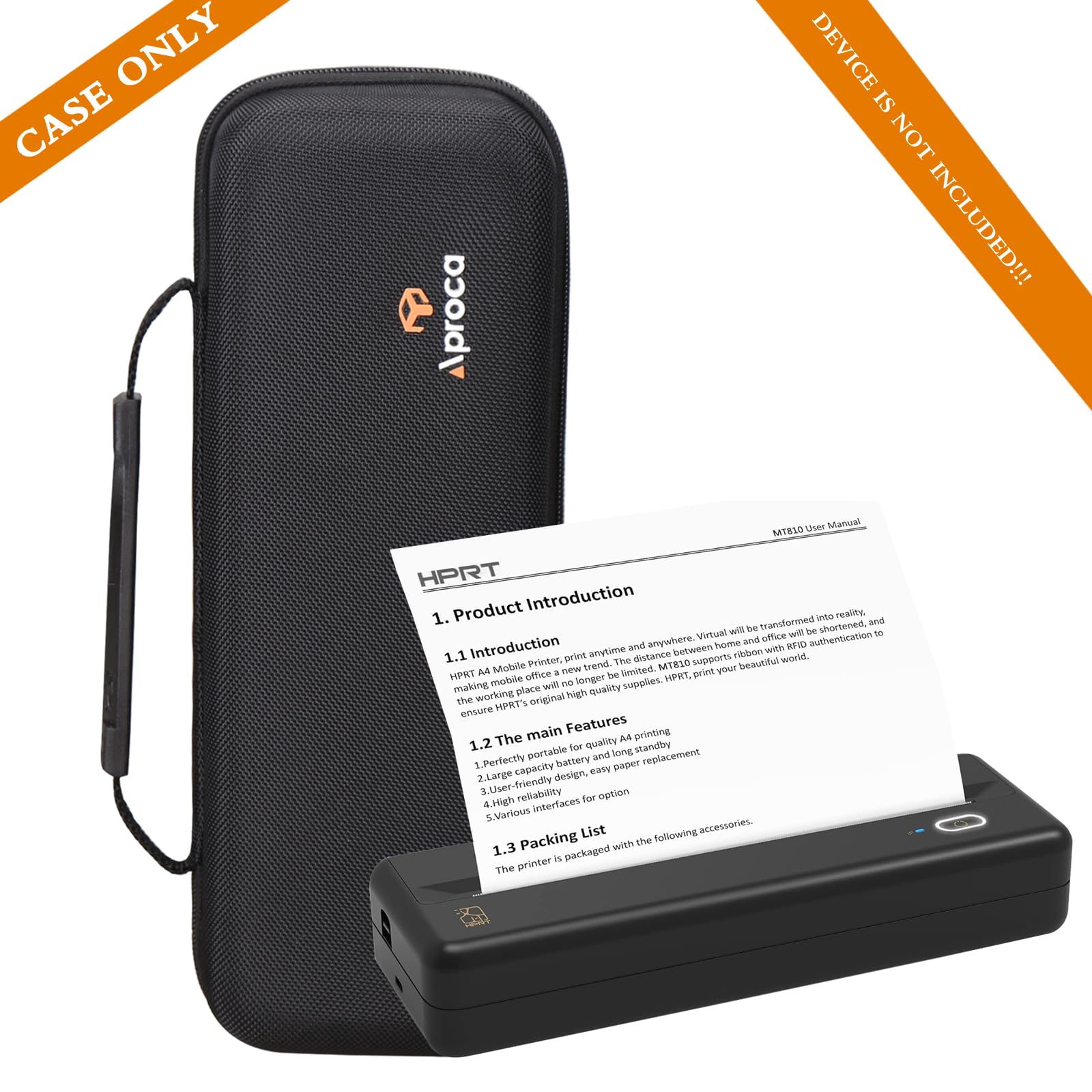 Aproca Black Hard Storage Protective Case, for Aixiqee/HPRT MT810 Portable Printers and Accessories - Image 5
