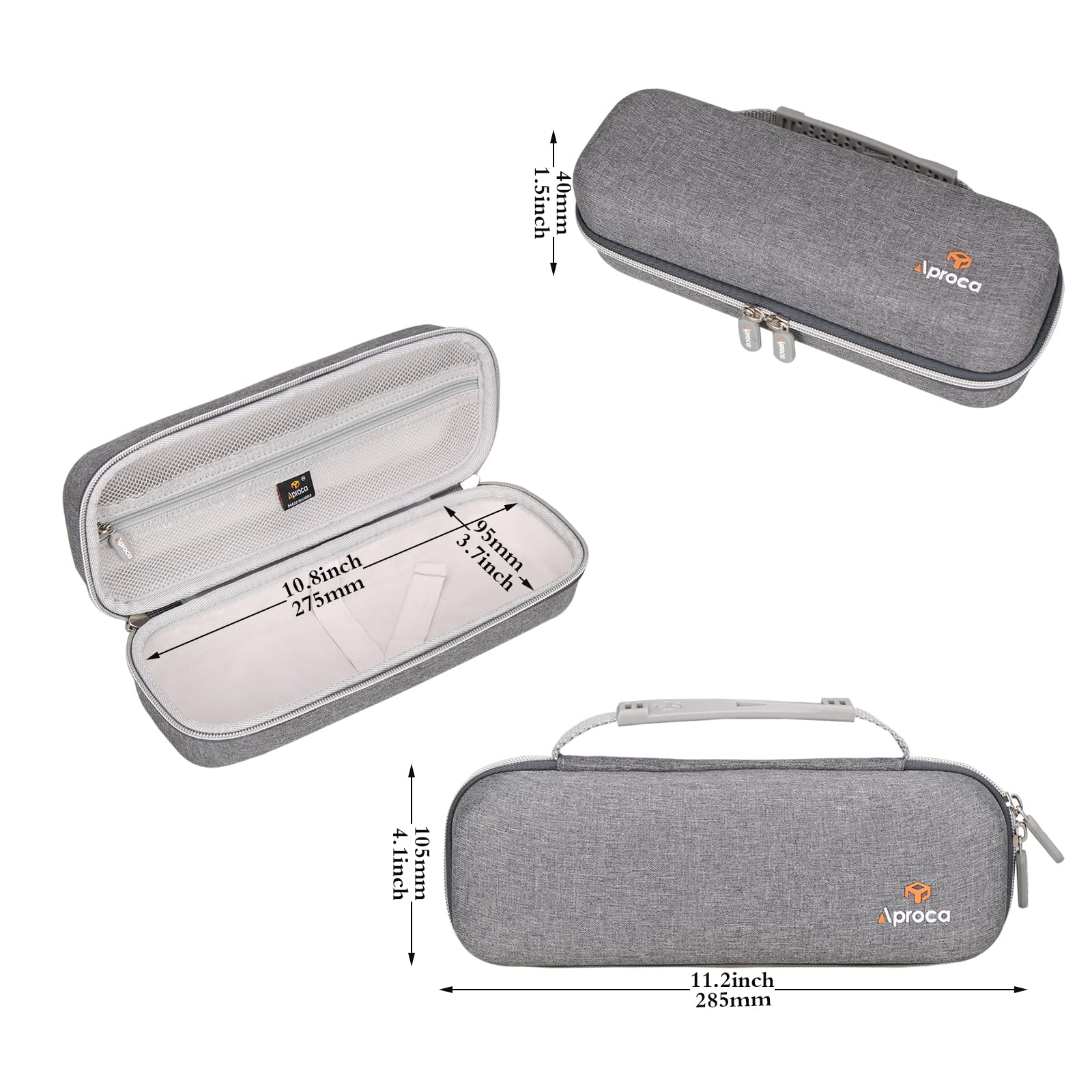 Aproca Grey Hard Storage Carrying Case, for JADENS Wireless Portable Printer/MUNBYN Portable Printer ITP01 and Accessories - Image 6
