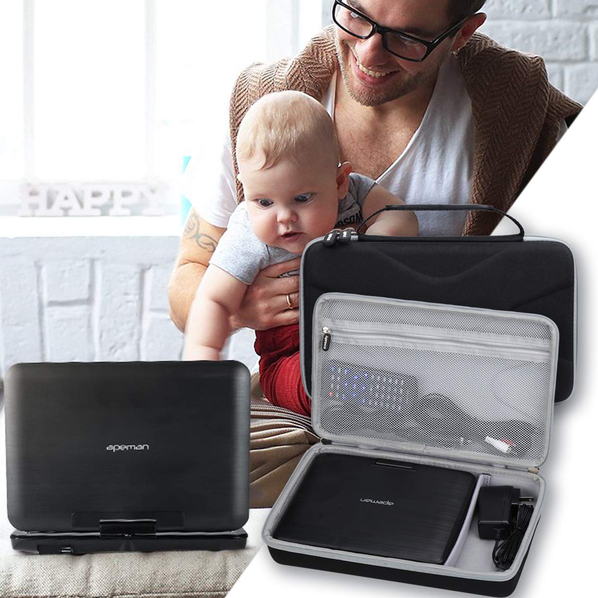Aproca Hard Travel Storage Case, for WONNIE 9.5" / YOTON 9.5" Portable DVD Player - Image 5