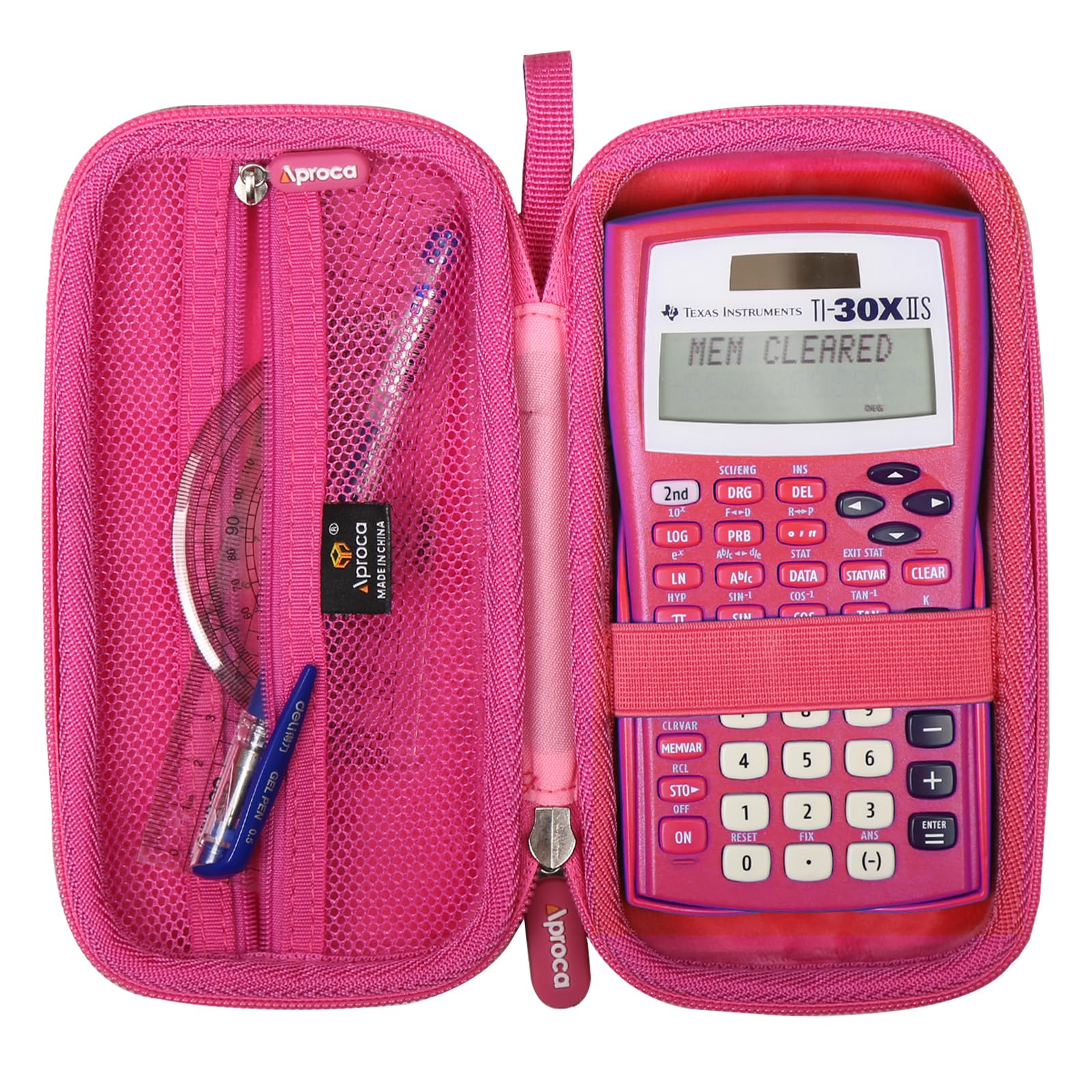 Aproca Pink Hard Storage Case, for Texas Instruments TI-30XIIS / TI-30X IIS 2-Line Scientific Calculator (Case Only)