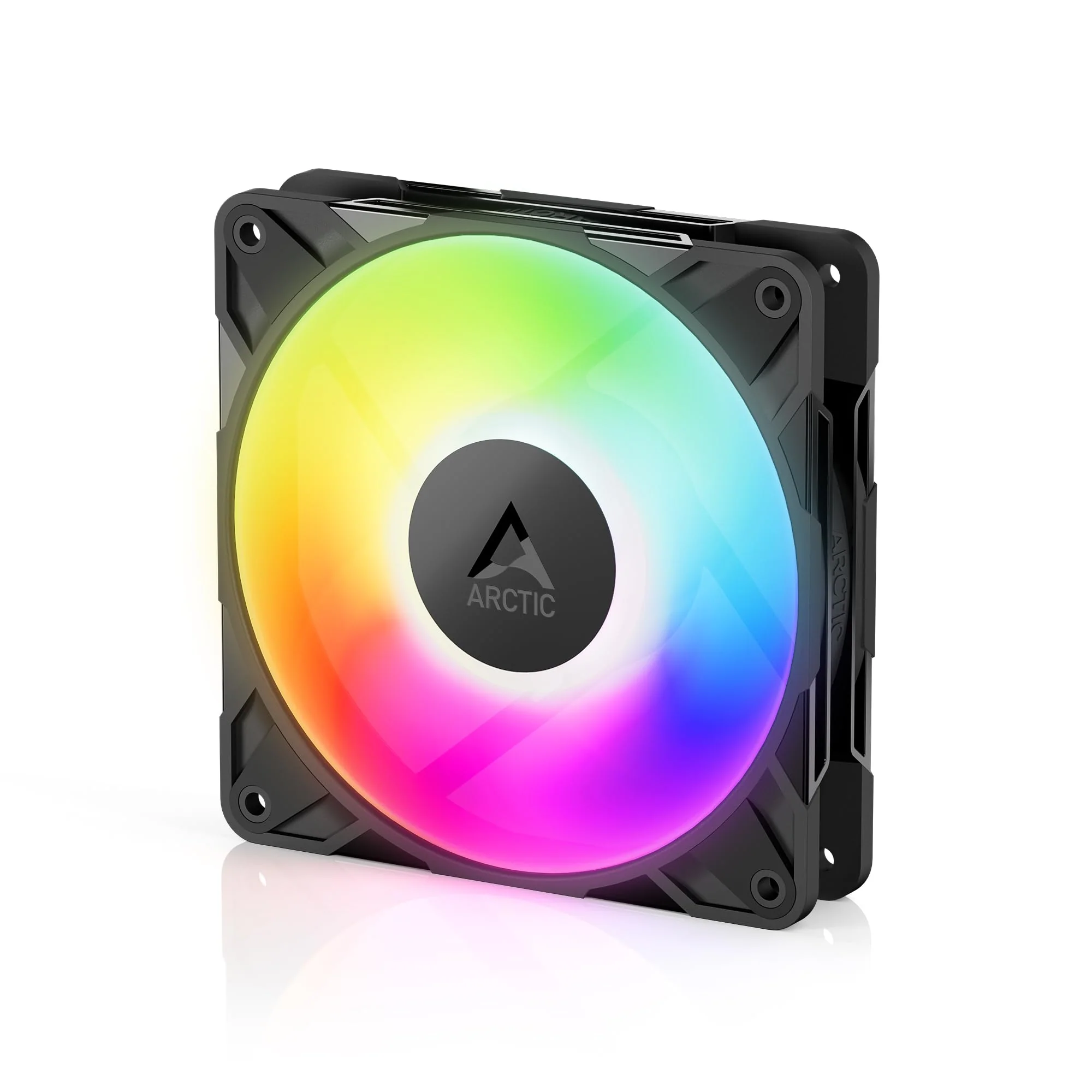 ARCTIC P12 Pro A-RGB - Powerful Premium Fan, 120 mm PWM Fan with Y-Cable Splitter, 600-3000 RPM, 0 RPM <5% PWM, 5V Digital RGB, Fluid Dynamic Bearing, 4-Pin - Black