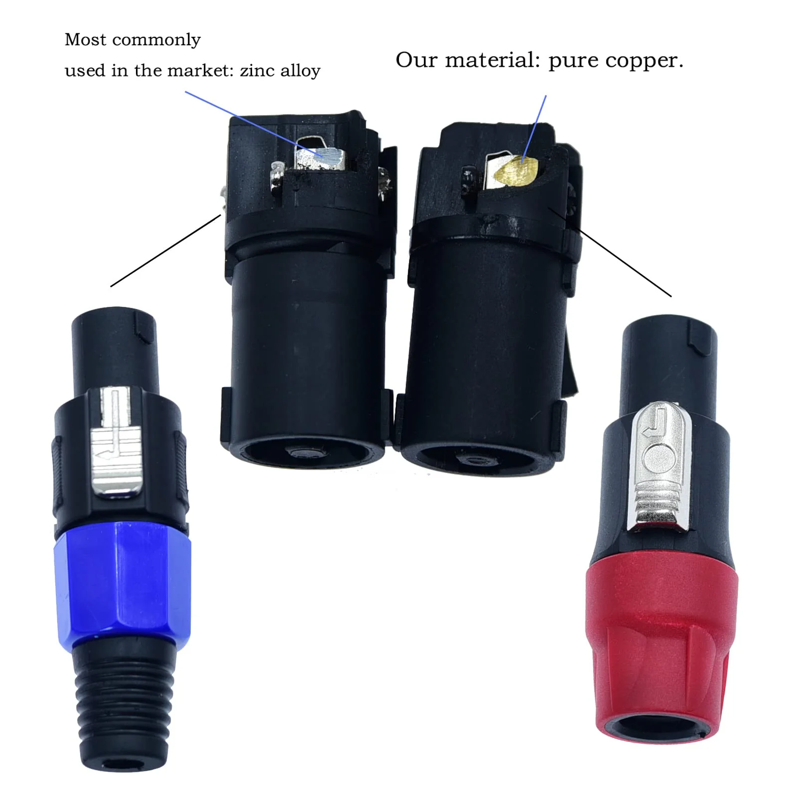 Arklove Speakon to 1/4 Female Adapter na4ljx Connector Upgraded 1/4" inch ts Jack to NL4FC Male Converter are for Converting Cable to NL4FC Plug for pa dj Speaker/Amplifier/Mixer (Adapter - 4PCS) - Image 2