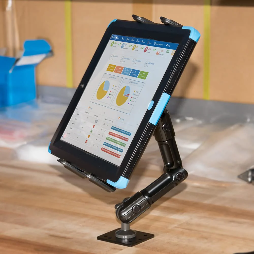 ARKON Mounts - Heavy-Duty Tablet Mount | Secure Drill Base for Cars, Walls, and Tables | Adjustable Arm Ensures Perfect Positioning | Universal Tablet Stand and Holder | Great for iPad Wall Mount - Image 4