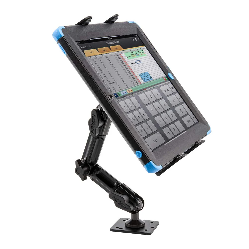 ARKON Mounts - Heavy-Duty Tablet Mount | Secure Drill Base for Cars, Walls, and Tables | Adjustable Arm Ensures Perfect Positioning | Universal Tablet Stand and Holder | Great for iPad Wall Mount - Image 5
