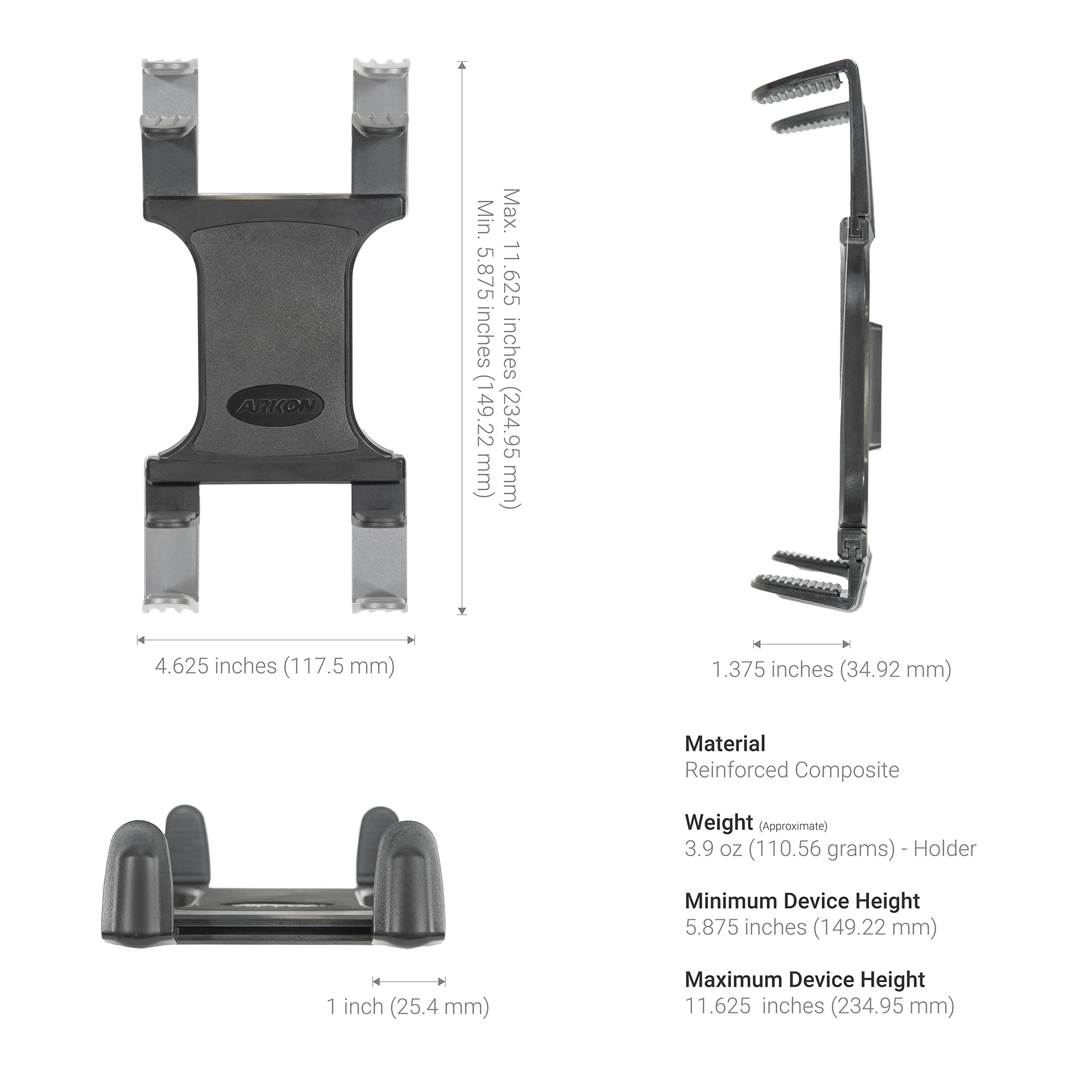 ARKON Mounts - Heavy-Duty Tablet Mount | Secure Drill Base for Cars, Walls, and Tables | Adjustable Arm Ensures Perfect Positioning | Universal Tablet Stand and Holder | Great for iPad Wall Mount - Image 8