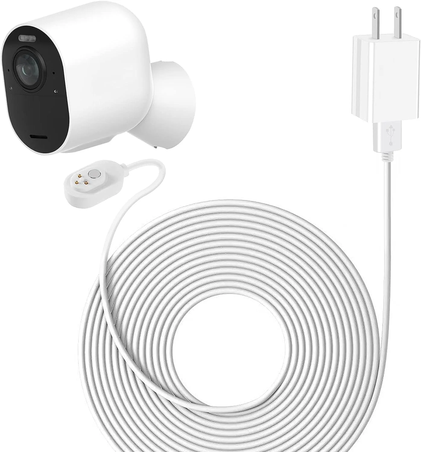 Arlo Camera Charger outdoor&Indoor, Power for Arlo Pro 3, Arlo Pro 4, Arlo Ultra, Arlo Ultra 2,Pro 5S 2K,16ft Long Charging Cable white