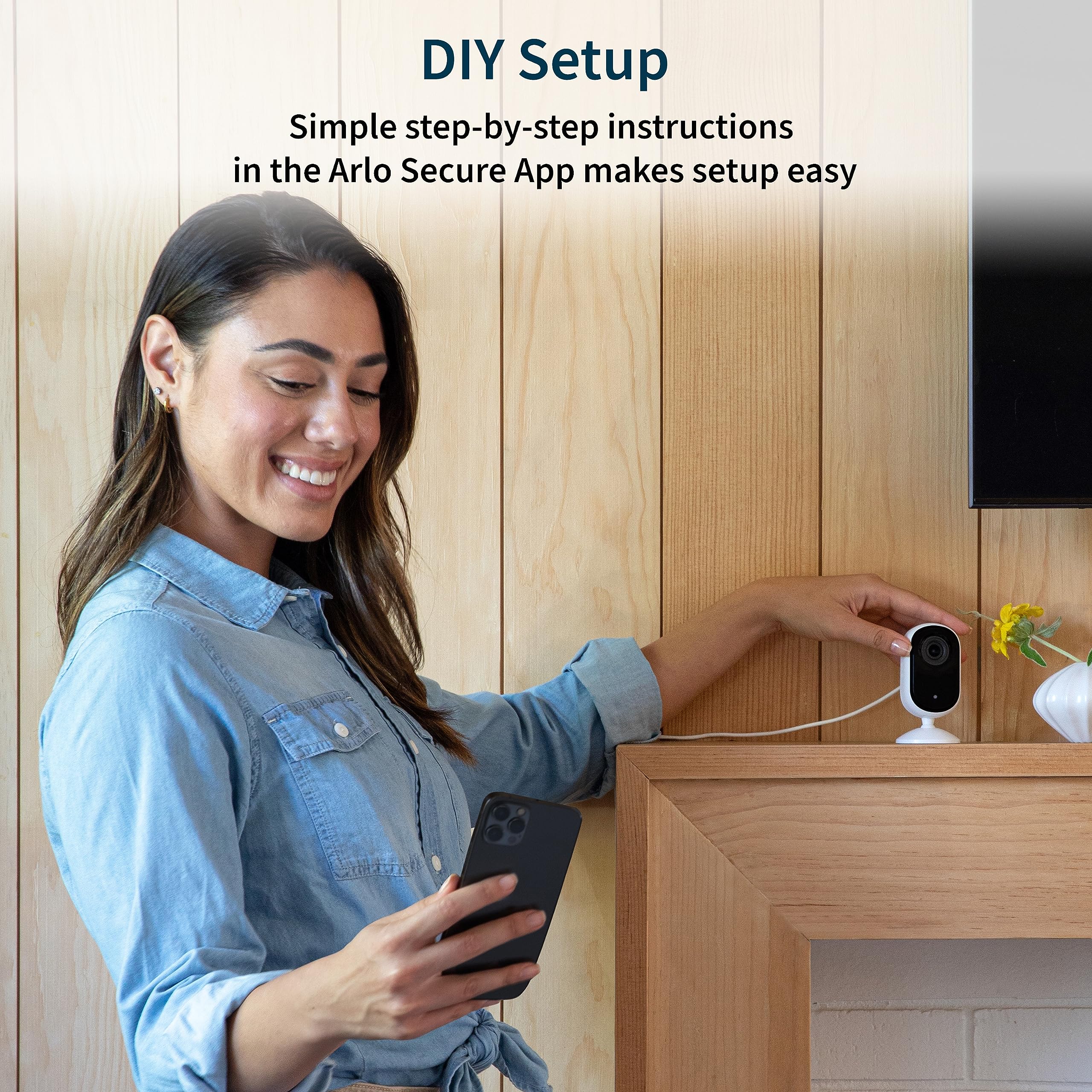 Arlo Essential Indoor Wired Security Camera, 2nd Generation - Home Security Camera with Night Vision, Wi-Fi Connection & 2-Way Audio - Great Baby Monitor or Pet Camera - White, 1 Pack, VMC3060 - Image 8