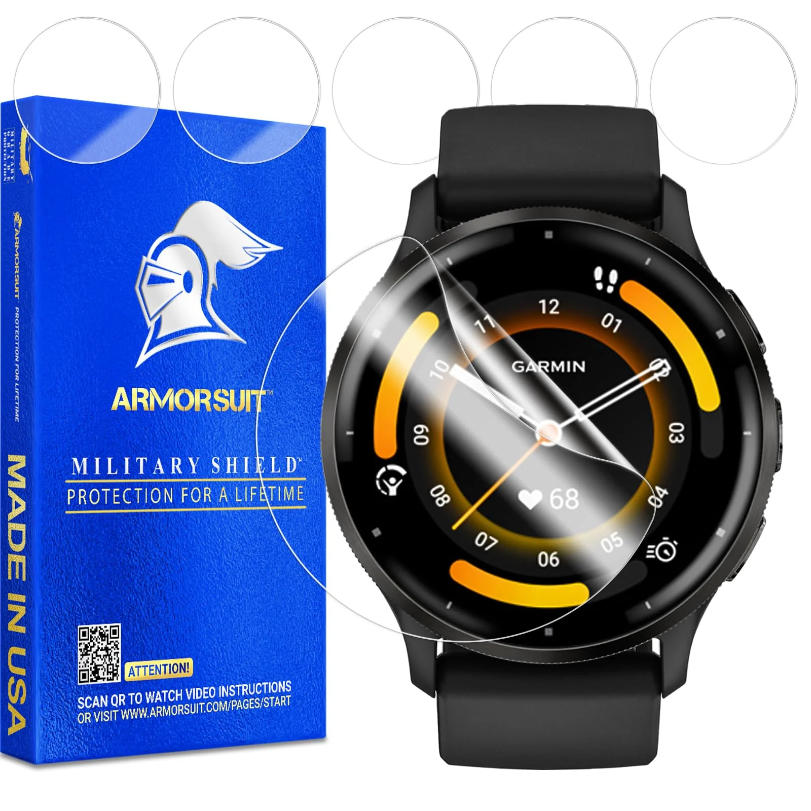 ArmorSuit 6 Pack for Garmin Venu 3 (45mm) Screen Protector MilitaryShield HD Clear Film - Made in USA Venu 3 (45mm)