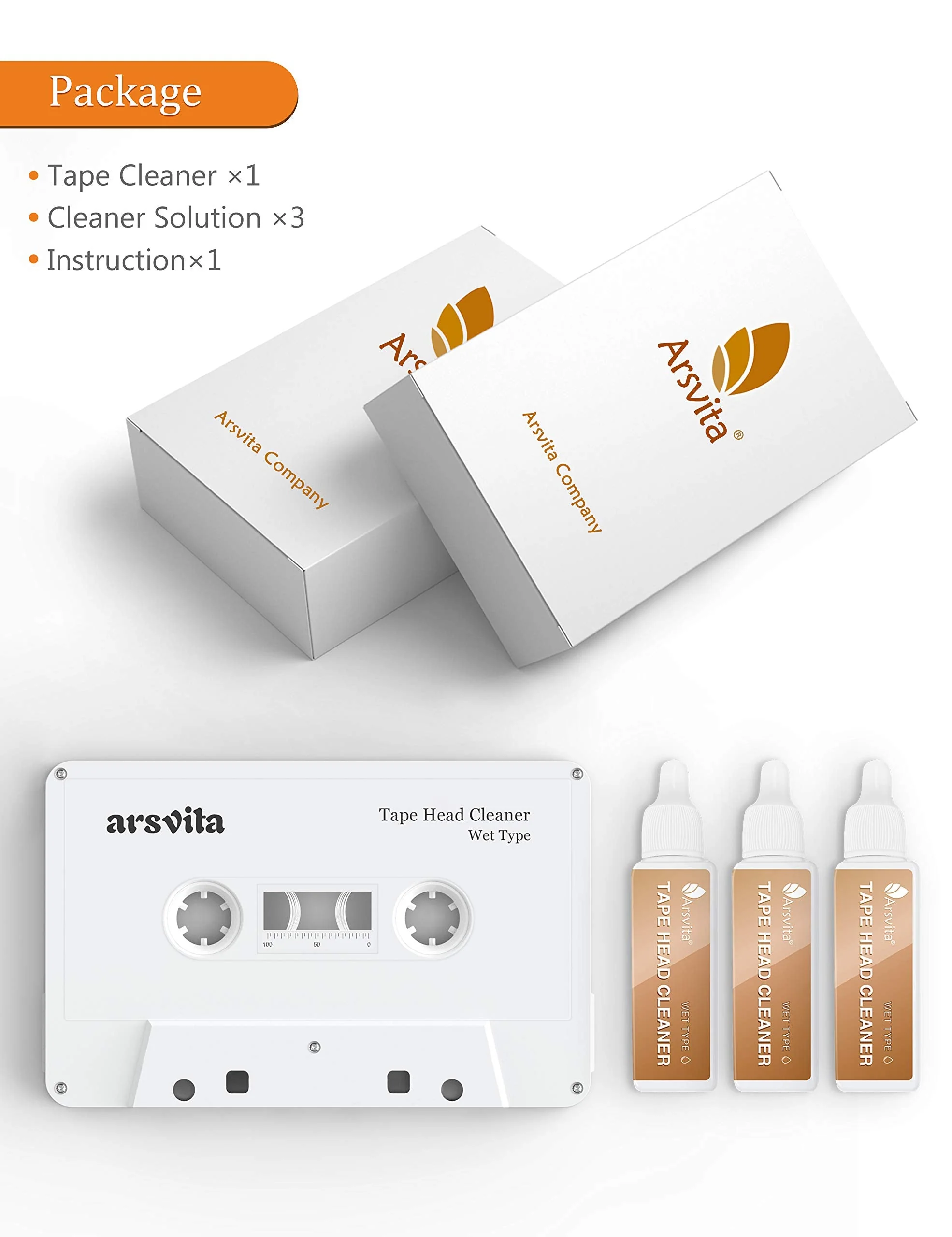 Arsvita Audio Tape/Cassette Head Cleaner with 3 Cleaner Solutions - Image 6