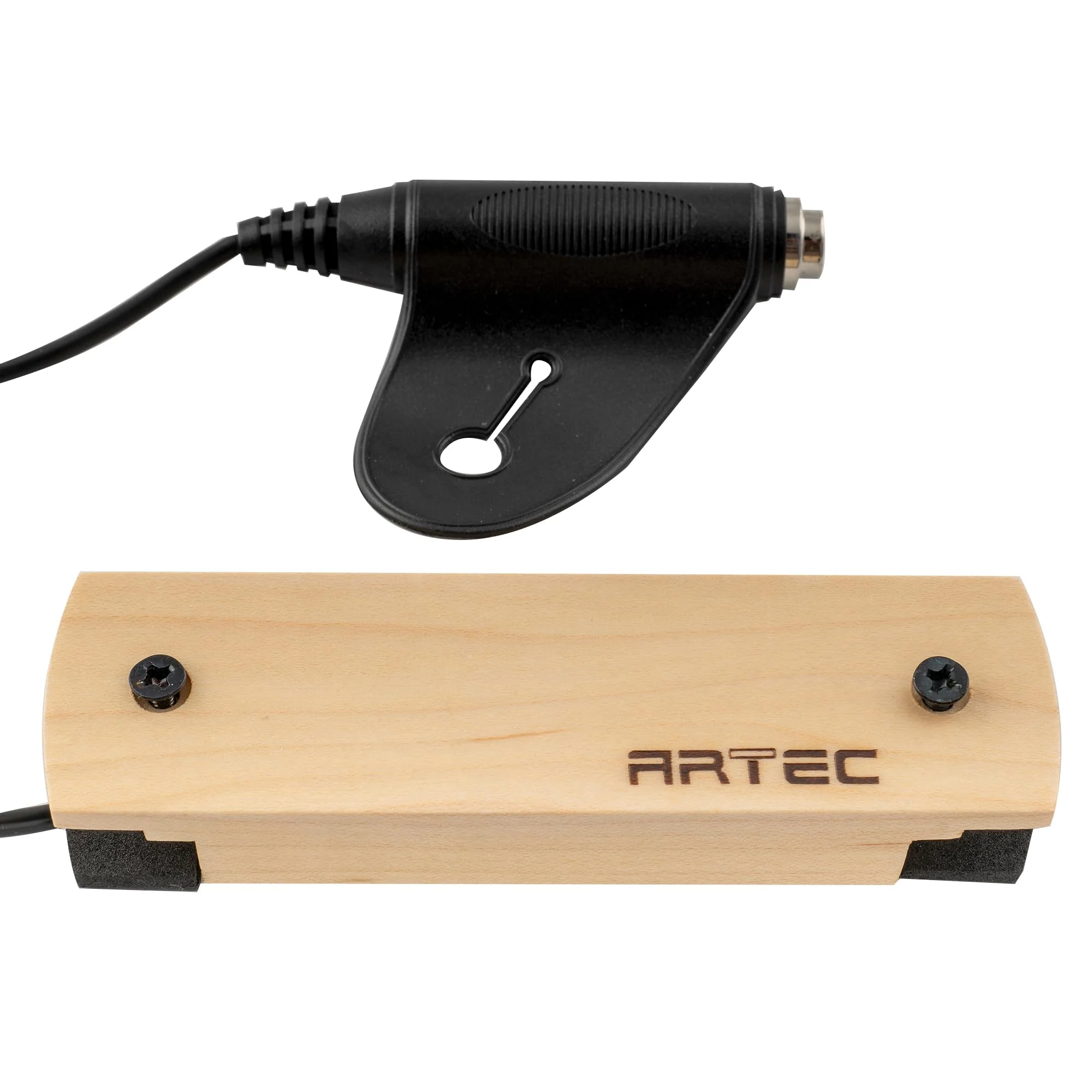 Artec WSHD-OSJ Ceramic Magnet Humbucker Maple Wood Cover Soundhole Pickup 8.4K with OSJ Jack for Acoustic Guitar Maple Cover