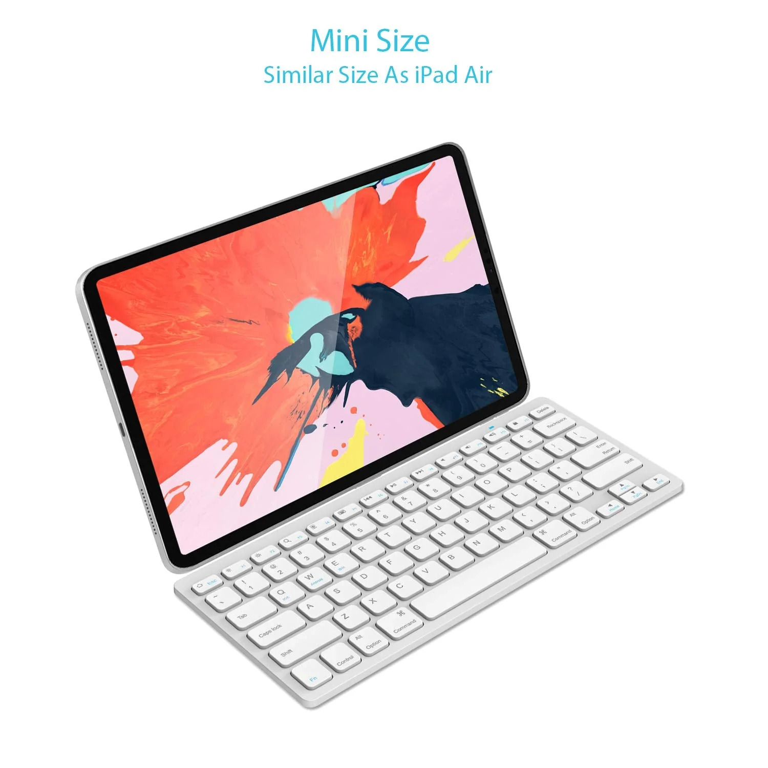 Arteck Ultra-Slim Bluetooth Keyboard Compatible with iPad 10.2-inch/iPad Air/iPad 9.7-inch/iPad Pro/iPad Mini, iPhone and Other Bluetooth Enabled Devices Including iOS, Android, Windows Silver - Image 2
