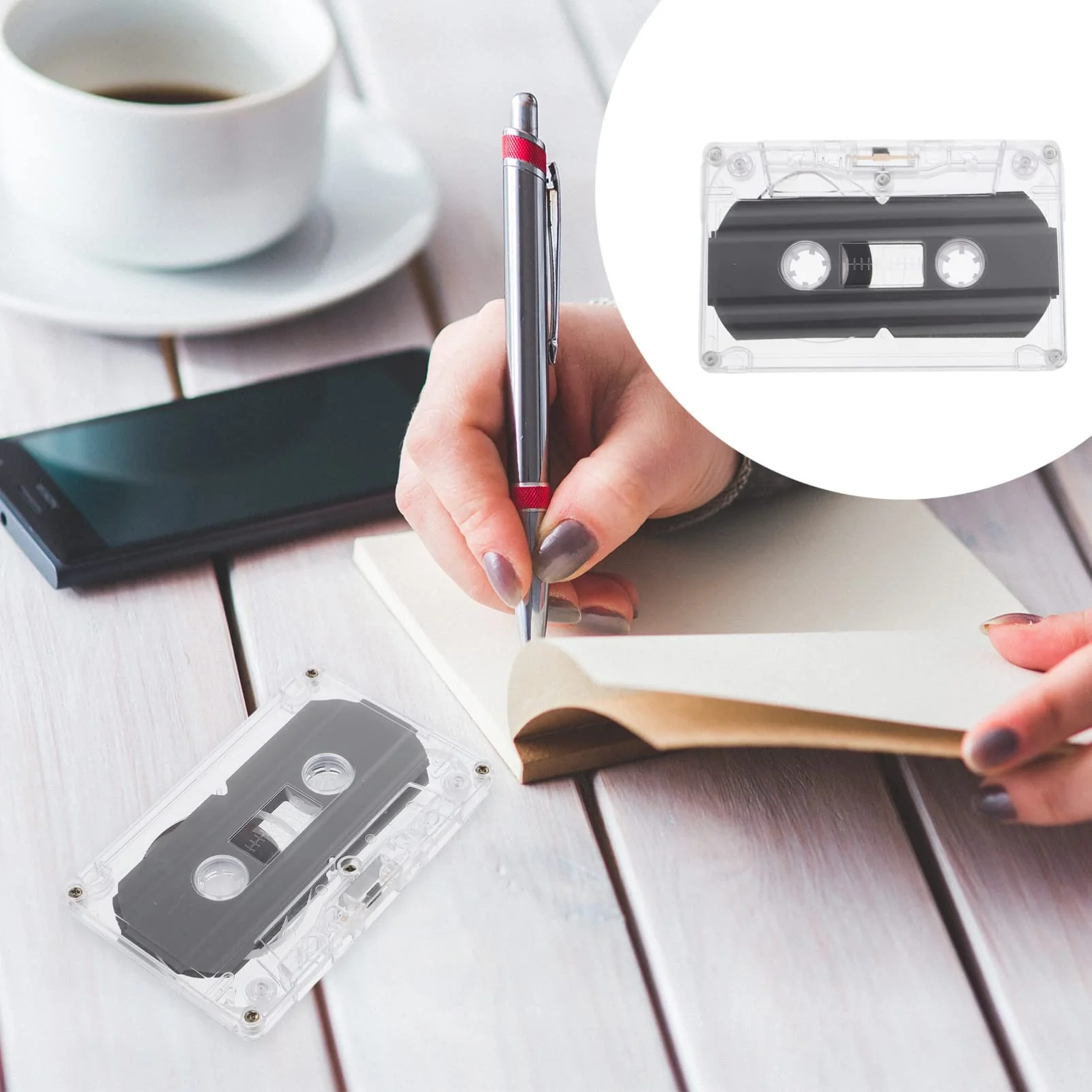 ARTIBETTER 2pcs Audio Cassette Tapes Dictating Blank Microcassette Tapes 30 Min Recording Time Per Tape Replacement Cassette Tapes - Image 4