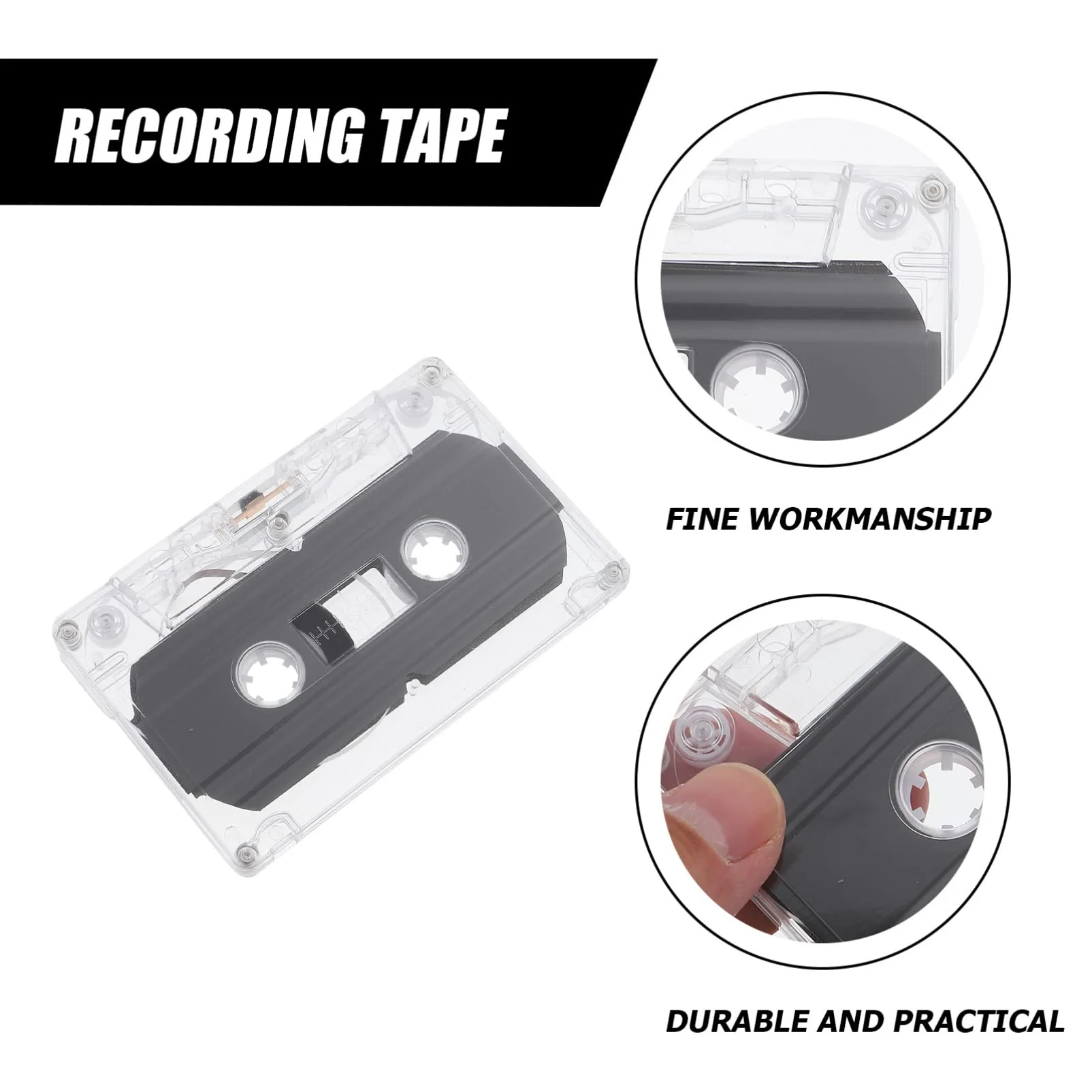 ARTIBETTER 2pcs Audio Cassette Tapes Dictating Blank Microcassette Tapes 30 Min Recording Time Per Tape Replacement Cassette Tapes - Image 5