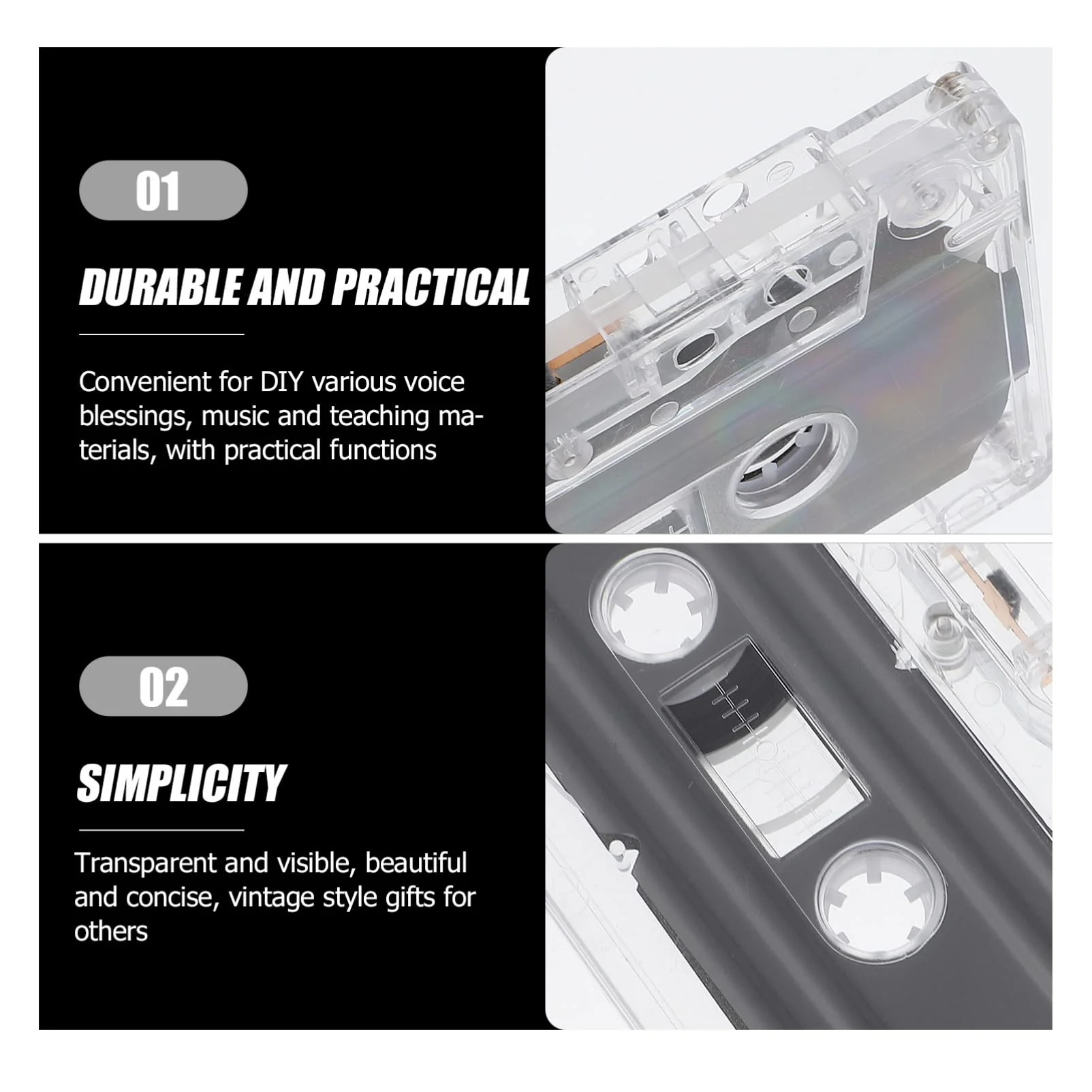 ARTIBETTER 2pcs Audio Cassette Tapes Dictating Blank Microcassette Tapes 30 Min Recording Time Per Tape Replacement Cassette Tapes - Image 9