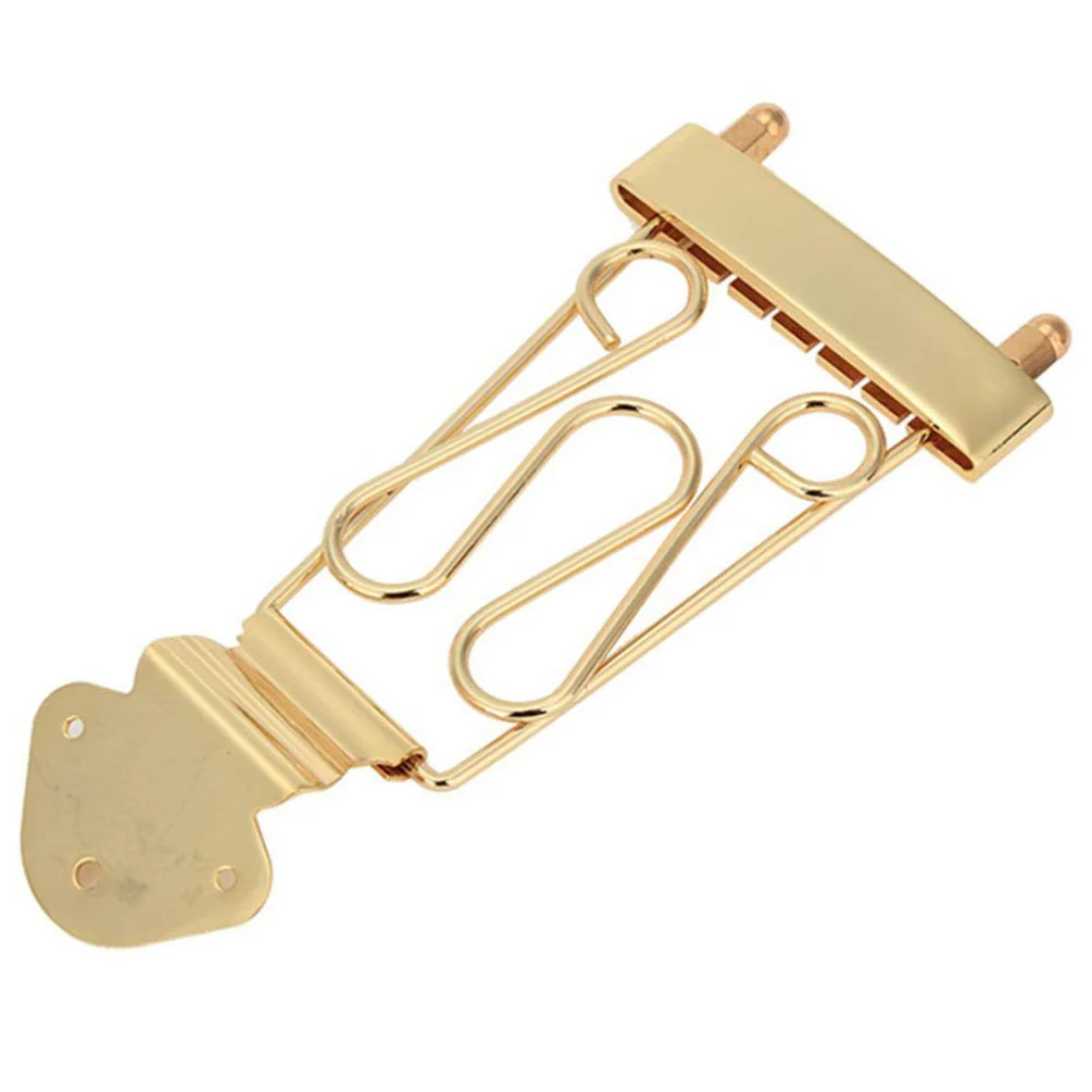 Artibetter 6 String Guitar Trapeze Tailpiece Bridge for Jazz Archtop Guitar-Golden - Image 3