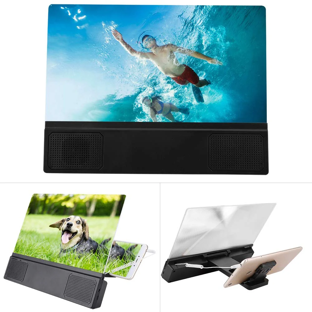 ASHATA 12 inch Mobile Phone Screen Magnifier Video HD Amplifier with Speaker,HD Mobile Phone Movie Video Screen Magnifier for iPhone and for Android All Smartphone - Image 5