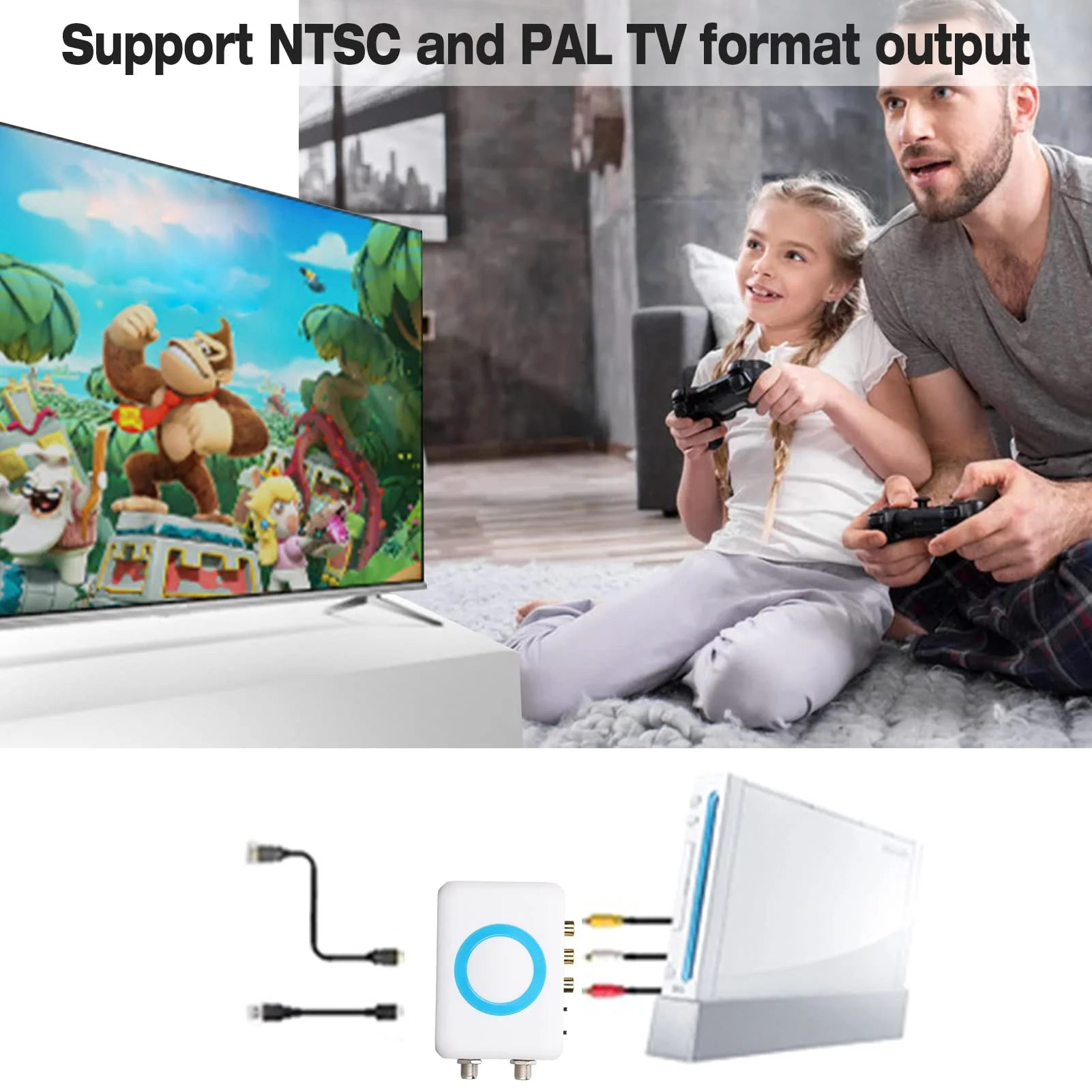 ASHATA Digital RF Modulator,M65A‑NTSC RF Modulator RCA to RF Modulator RF Coaxial Converter Support AV Output,Professional HD VHF Demodulator Converter for CATV System - Image 2