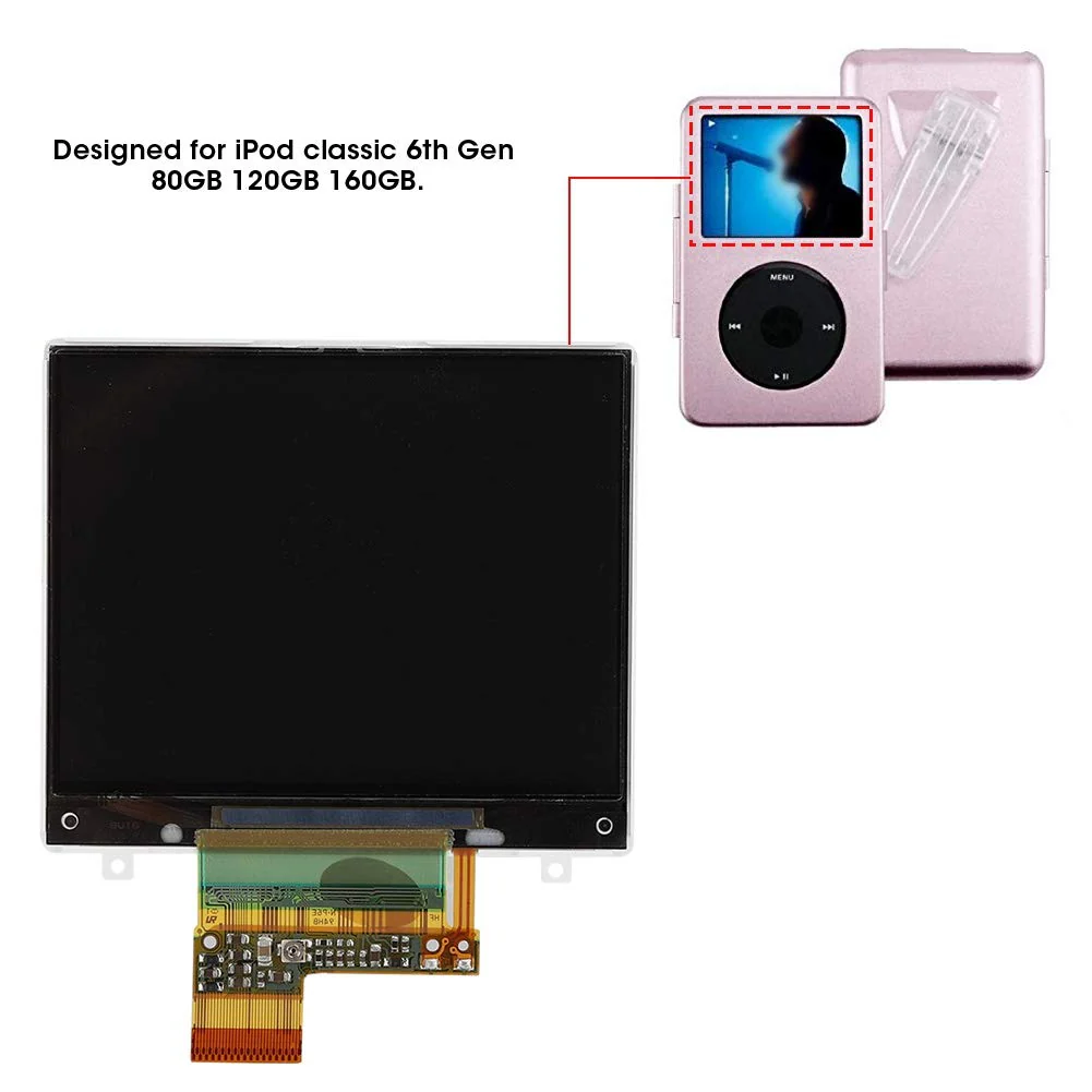 ASHATA Inner LCD Display Screen Replacement for iPod Classic 6th Gen 80GB 120GB 160GB, Easy Installation - Image 2