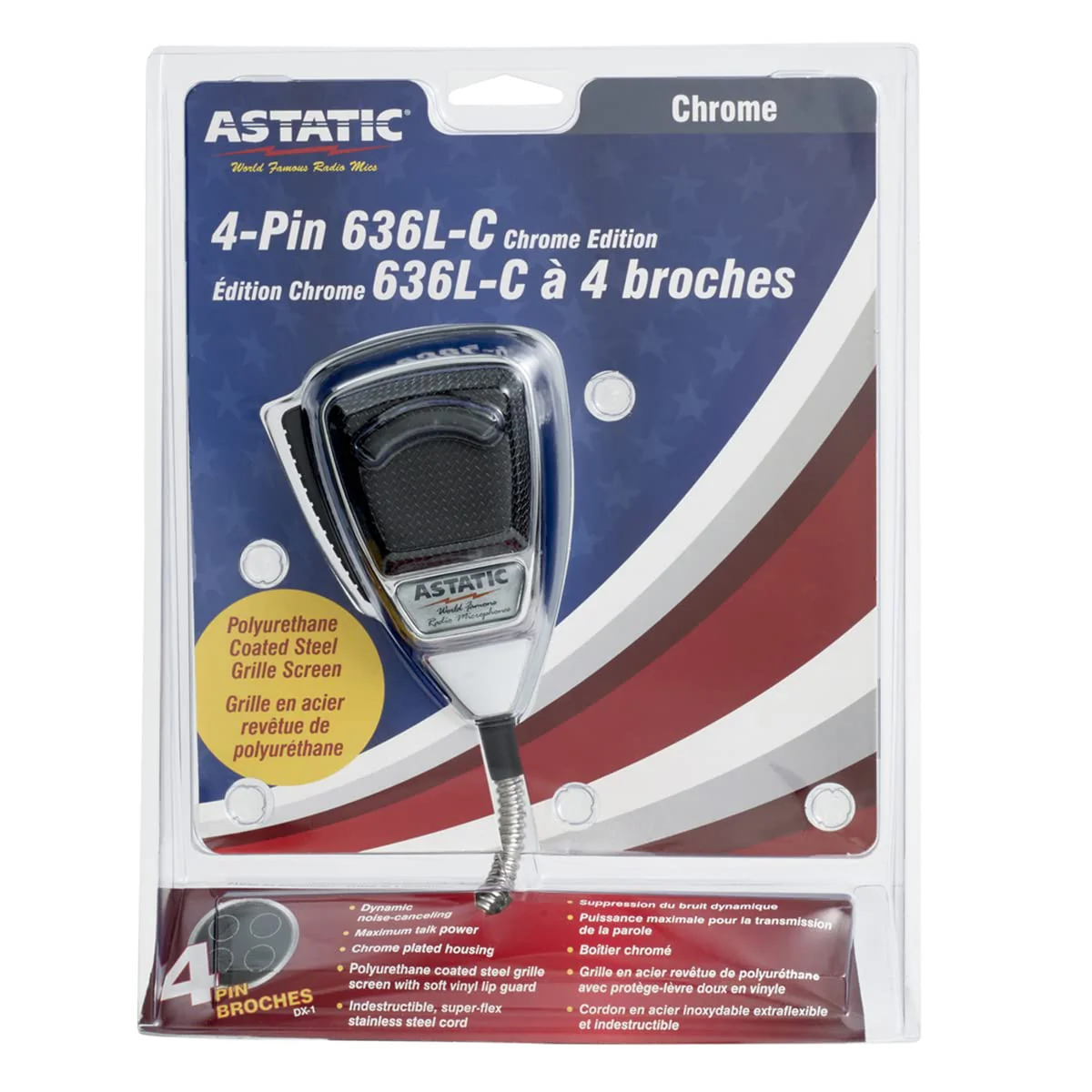 ASTATIC 302-10187 4-Pin Noise-Cancelling Microphone (Chrome) - Image 6