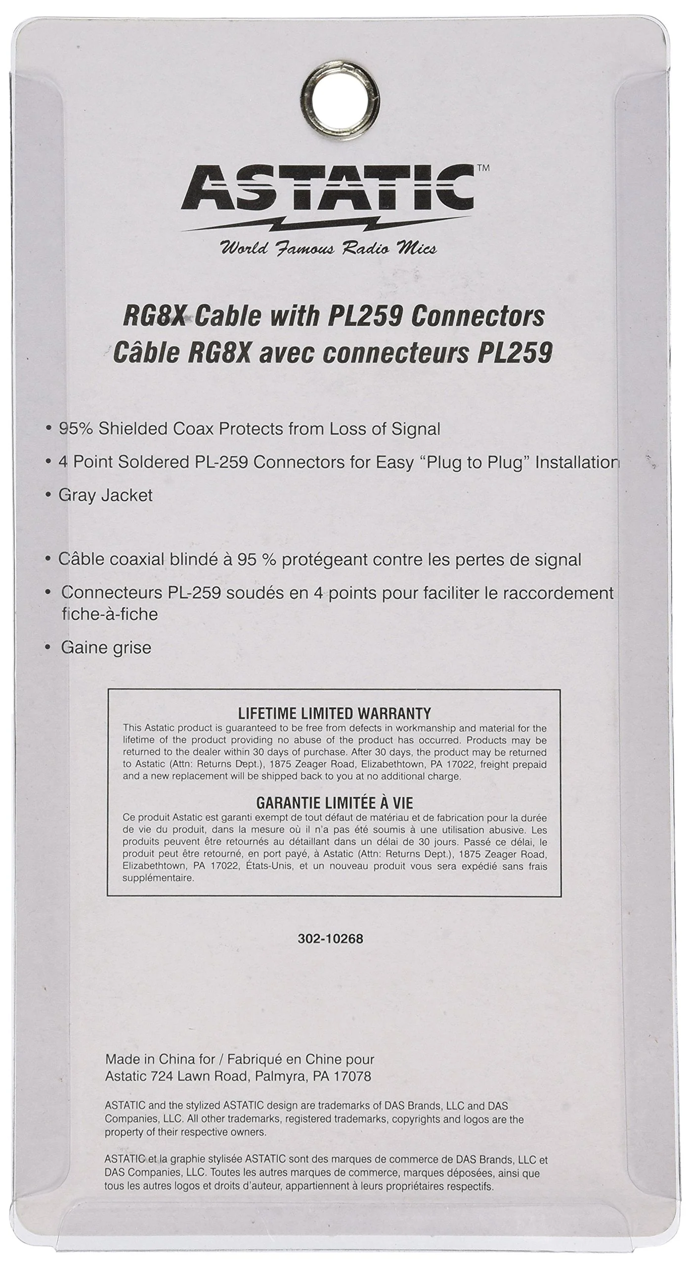 Astatic 302-10268 Gray 3-Foot Cable with PL-259 Connectors - Fit Most Fiberglass CB Antennas up to 5-feet - Image 2