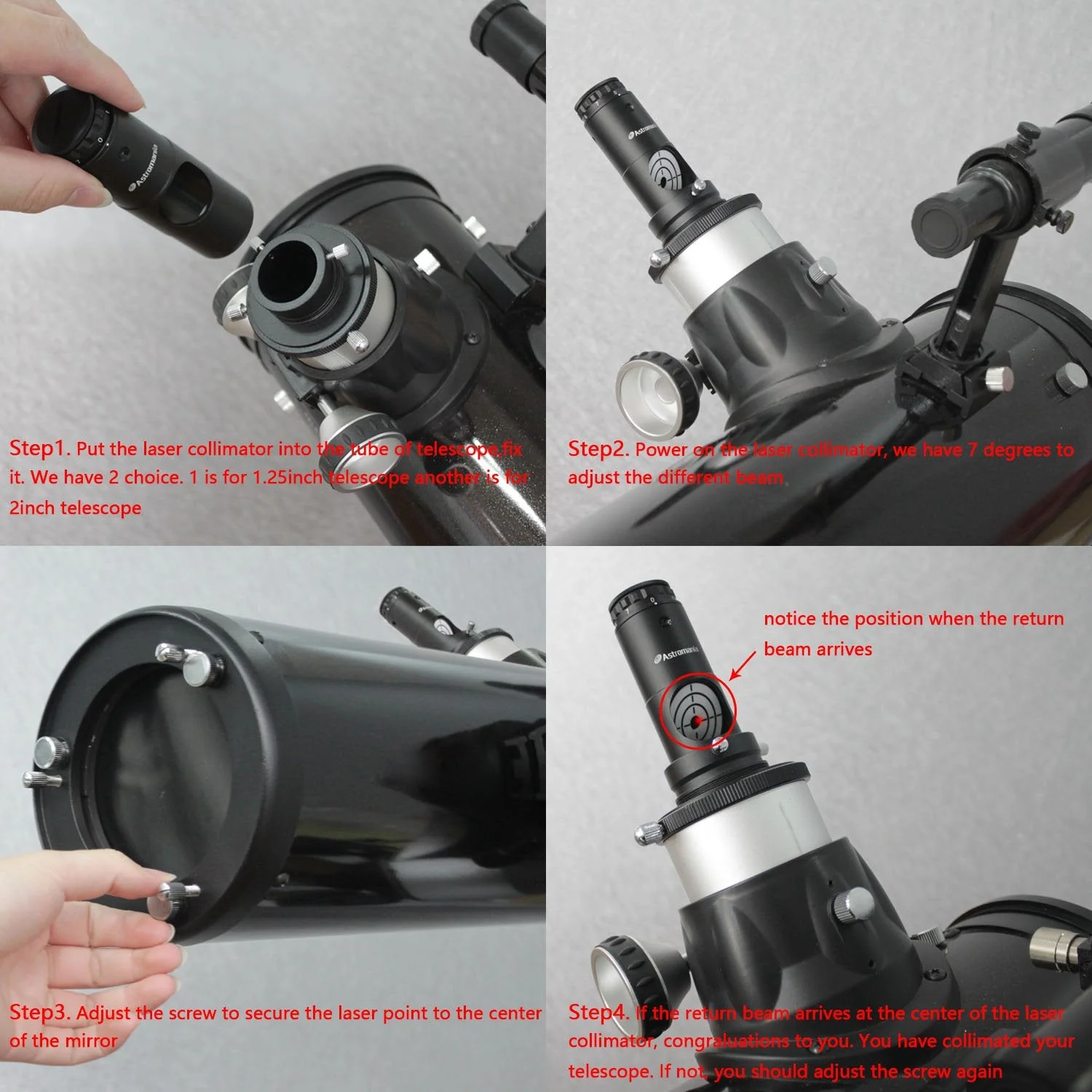 Astromania Alignment 1.25" Next Generation Laser Collimator for Newtonian Telescopes - with This Laser You can collimate Your Newtonian Telescope in just a Few Minutes! - Image 6