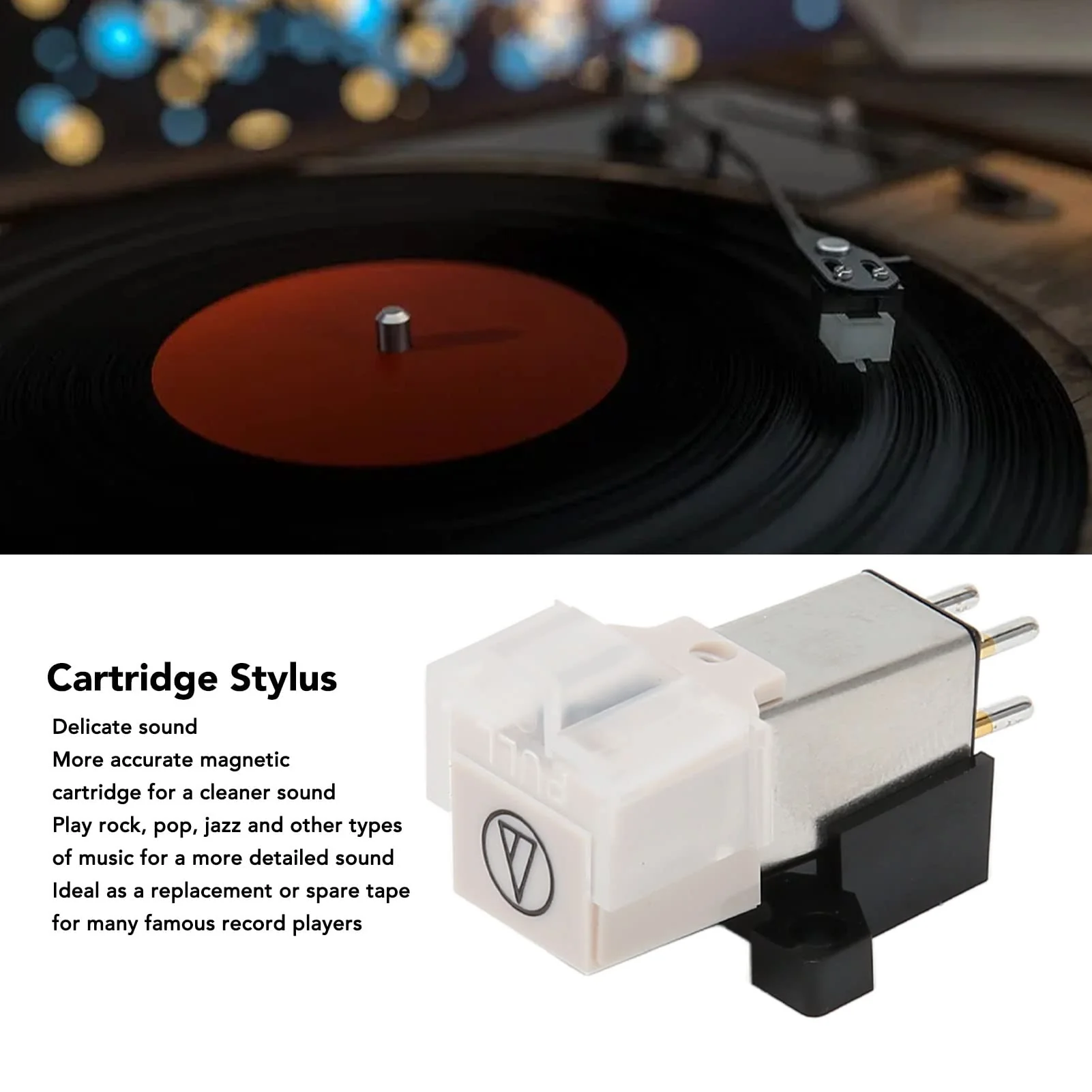 at - 3600L Magnetic Cartridge, Phonograph MM Moving Magnetic Cartridge Replacement for Record Player at 3600L - Image 2