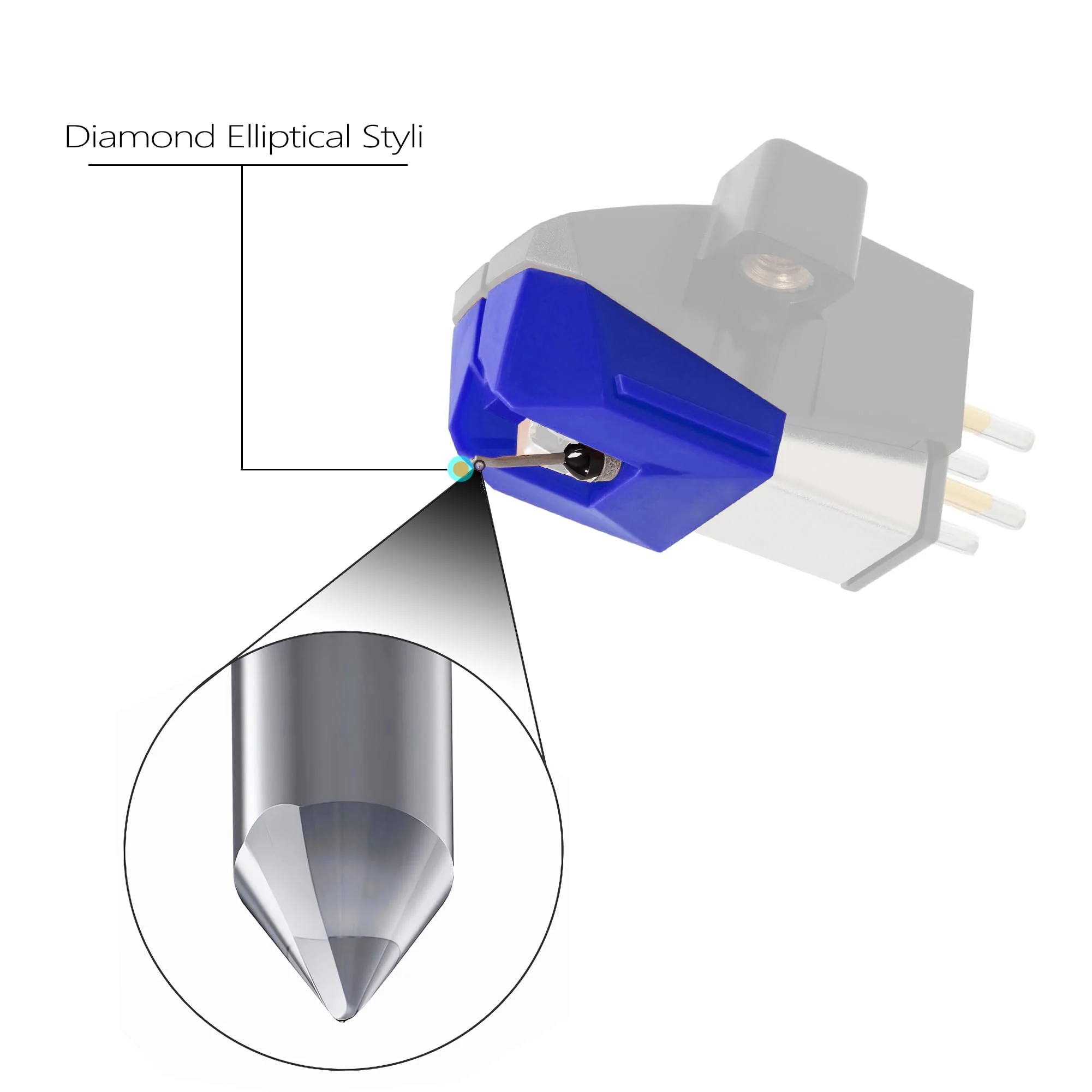 AT-VMN95E Diamond Turntable Needle Stylus Replacement, Compatible with Audio-Technica AT-LP120X Vinyl Record Players - Blue 1PCS BLUE - Image 3