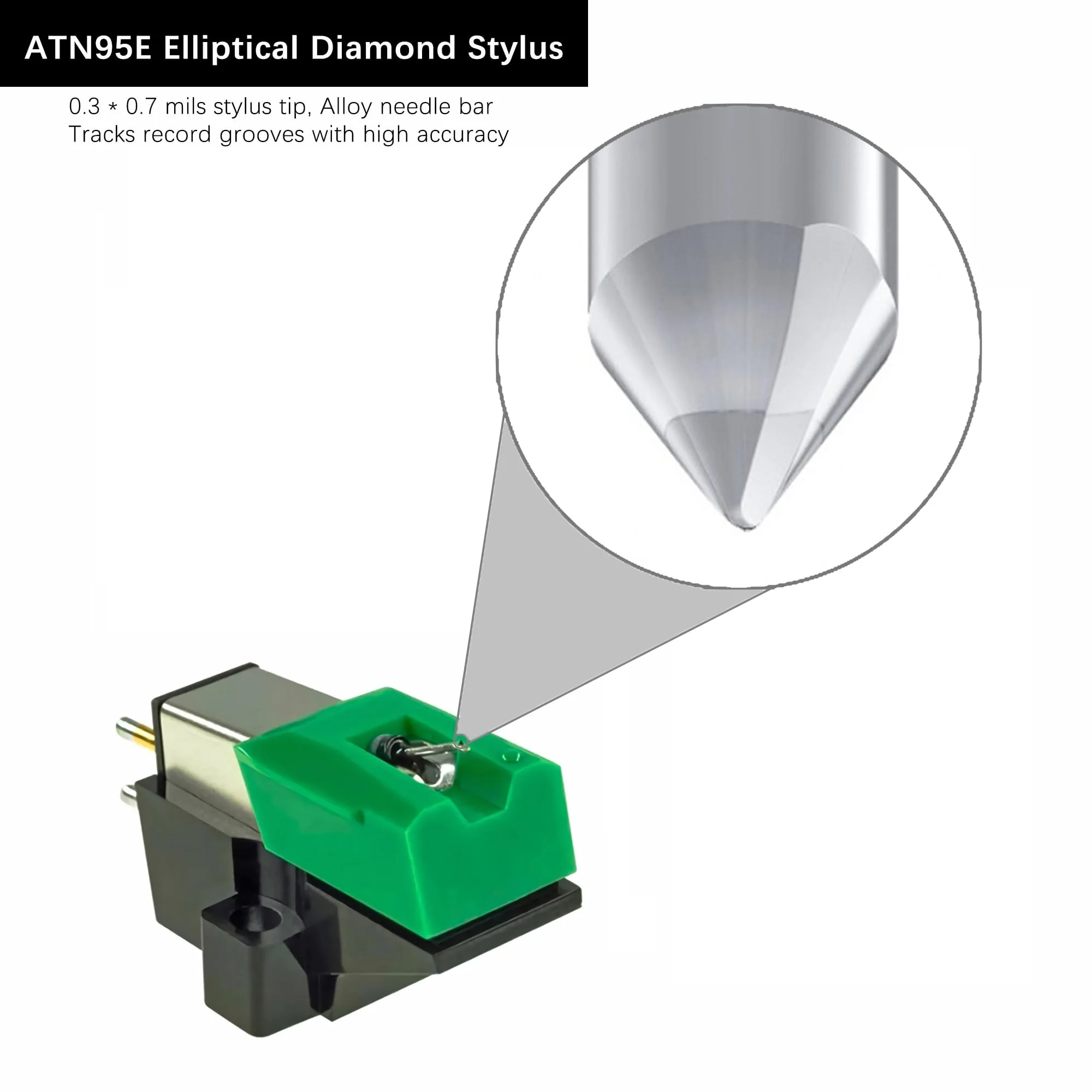 ATN95E Diamond Record Player Needles Replacement Stylus, Compatible with Audio-Technica AT-LP120-USB Turntables(Not for LP120X-USB) 1 PCS - Image 3