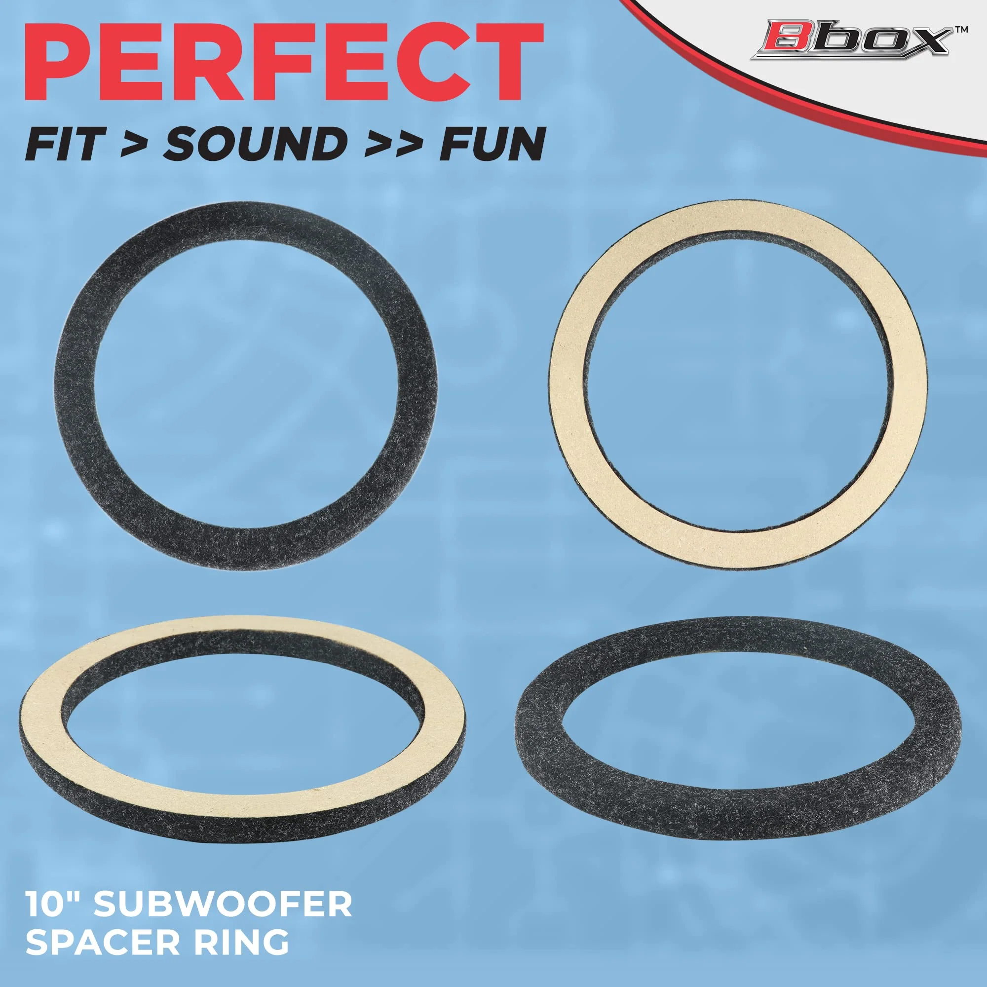 Atrend Universal MDF Constructed Spacer for 10 Inch Speaker or Sub - Adds 3/4" To Depth - Premium Subwoofer Spacer Improves Audio Quality, Sound & Bass - Multiple Usage - Charcoal,Black 10" - Image 5