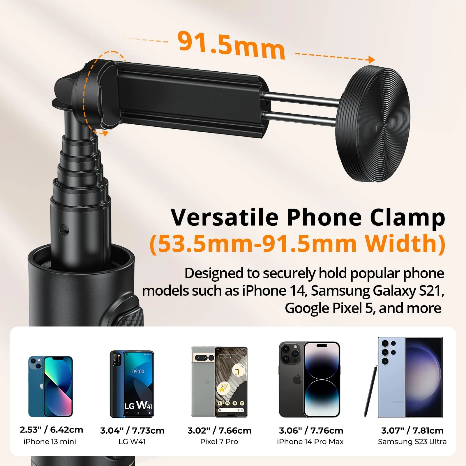 ATUMTEK 55" Selfie Stick Tripod, All-in-one Extendable Aluminum Phone Tripod with Rechargeable Bluetooth Remote for iPhone, Samsung, Google, LG, Sony and More, Fitting 4.7-7 inch Smartphones, Black 55" - Image 4