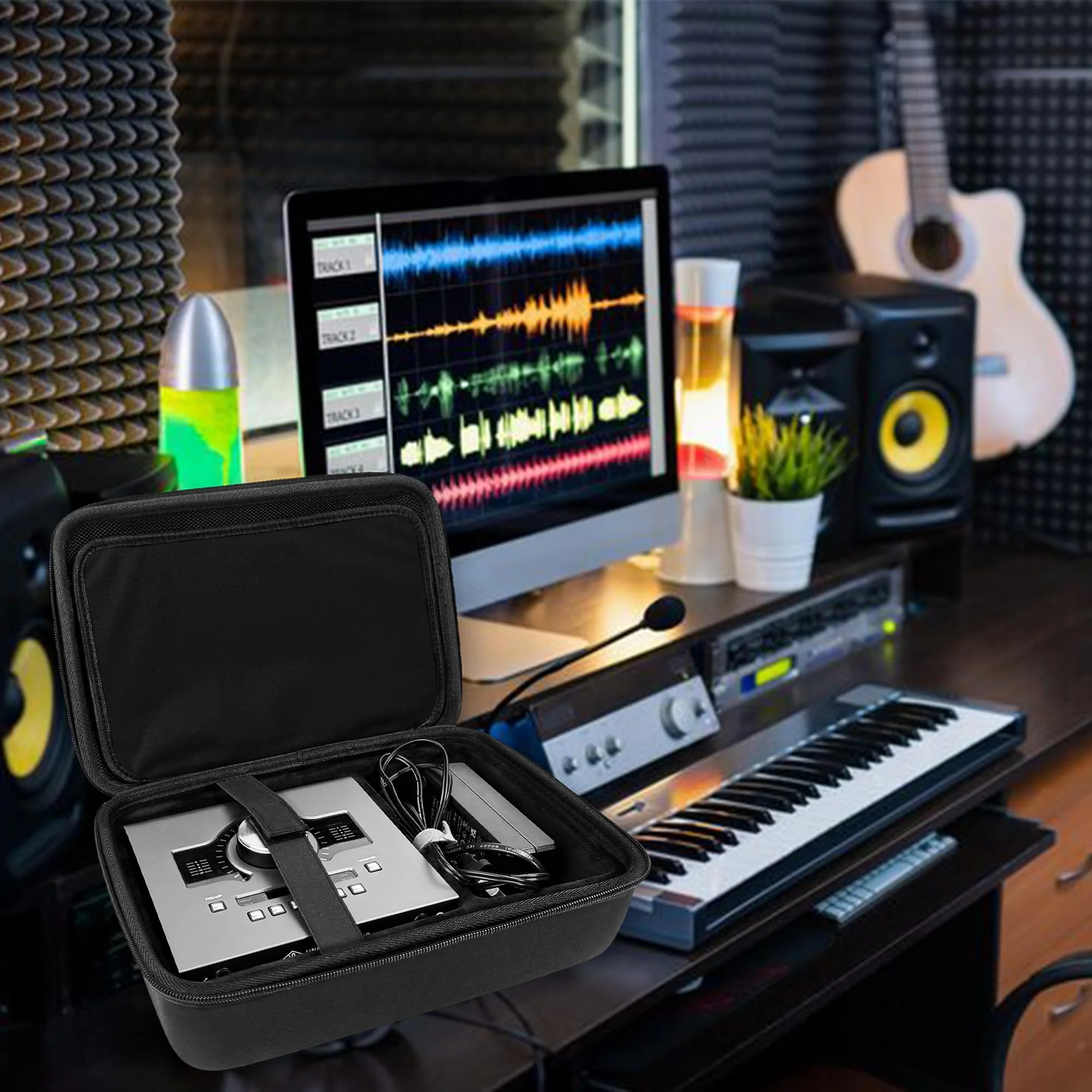 Audio Interface Carrying Case Compatible with Apollo Twin X DUO Gen 2/QUAD Gen 2, Equipped with Comfort Handle and Adjustable Shoulder Strap, Suitable for Traveling(Black) - Image 6