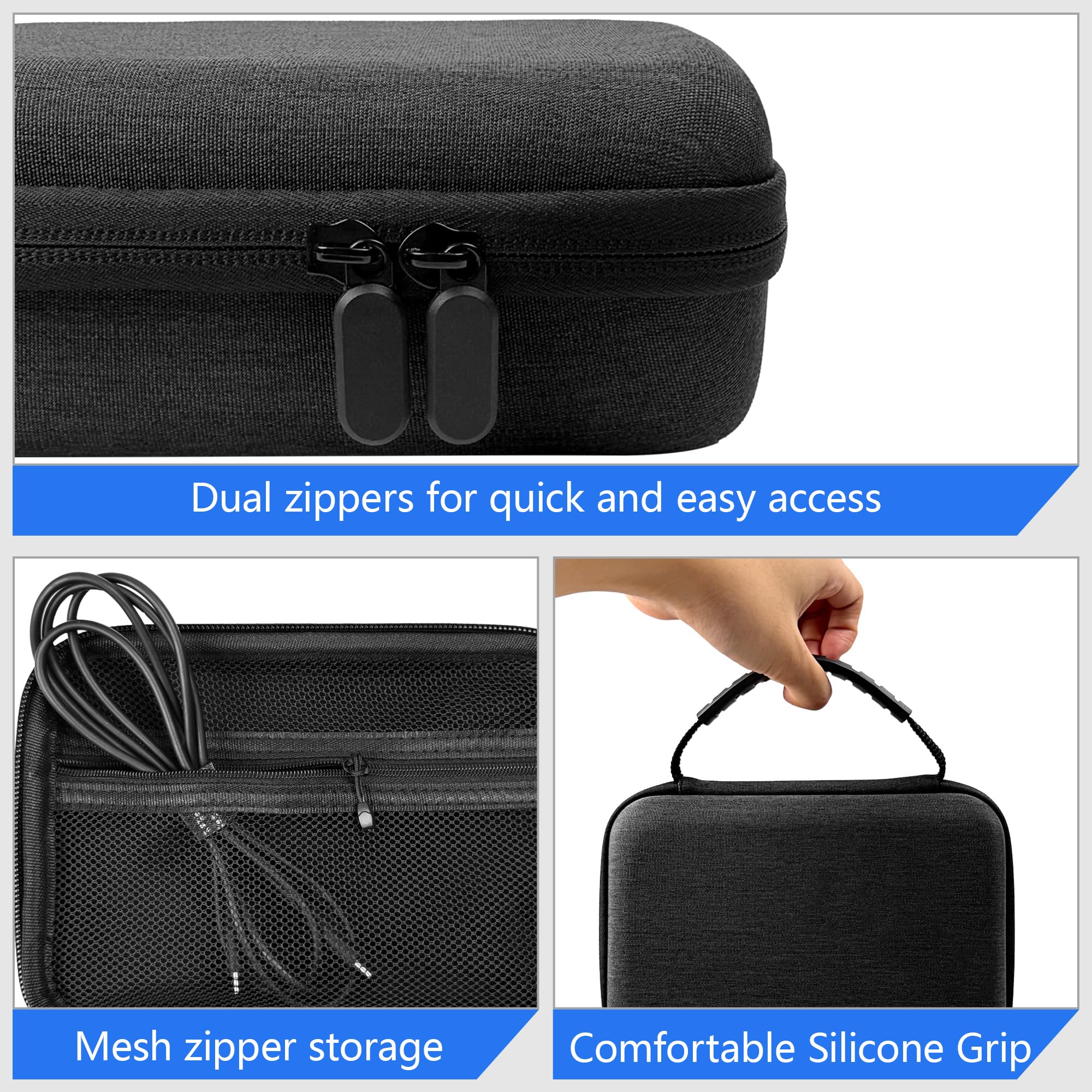 Audio Interface Hard Case Compatible with Focusrite Scarlett Solo 4th Gen, EVA Portable Bag with Soft Lining, Mesh Pocket, Dual Zipper, and Silicone Handle for Studio, Travel, and Gig Use - Image 4
