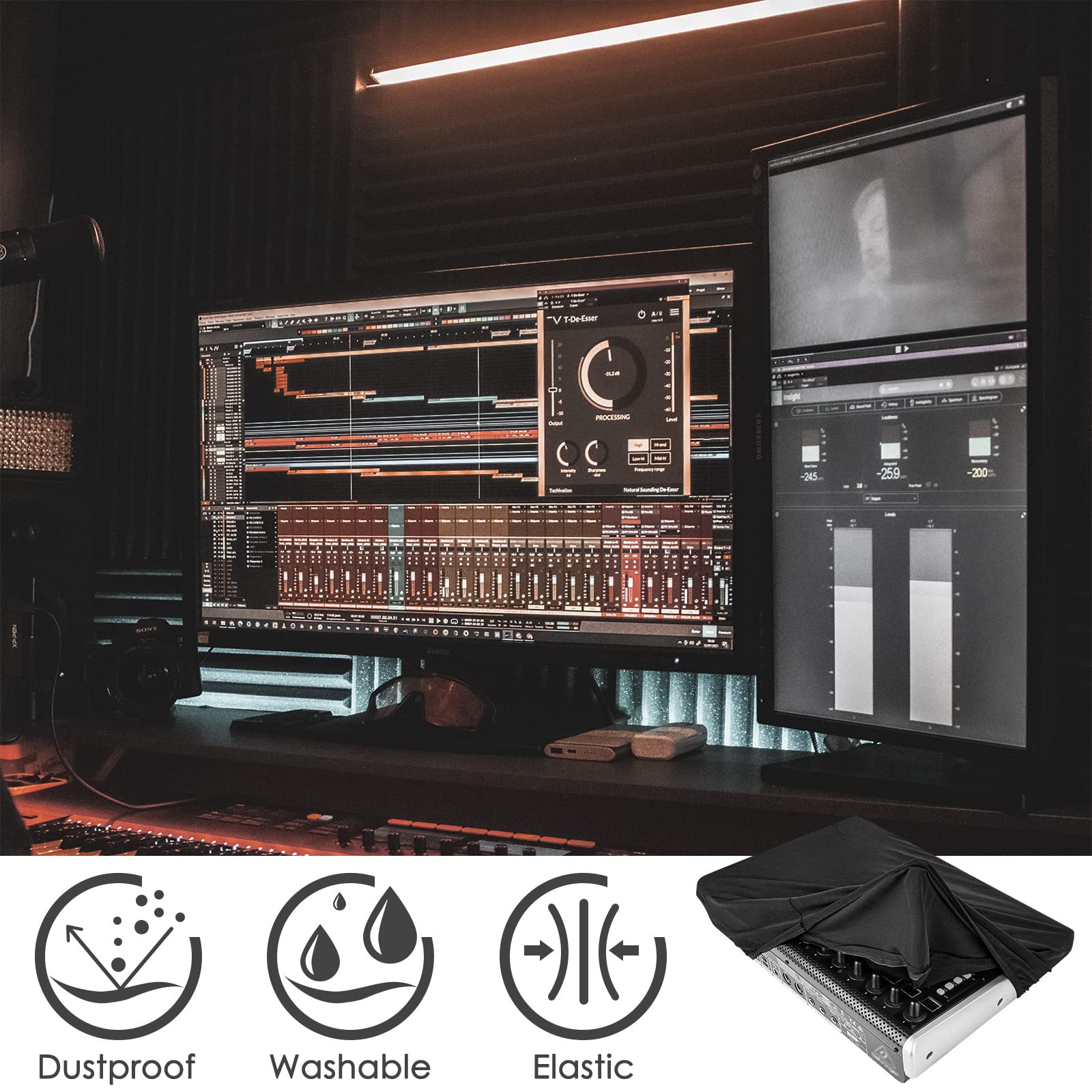 Audio Mixer Dust Cover Compatible with BEHRINGER X-Touch Chinlon Dust Cover - Precision Protection for Universal Home Studio Audio Mixer Midi Controller - Image 5