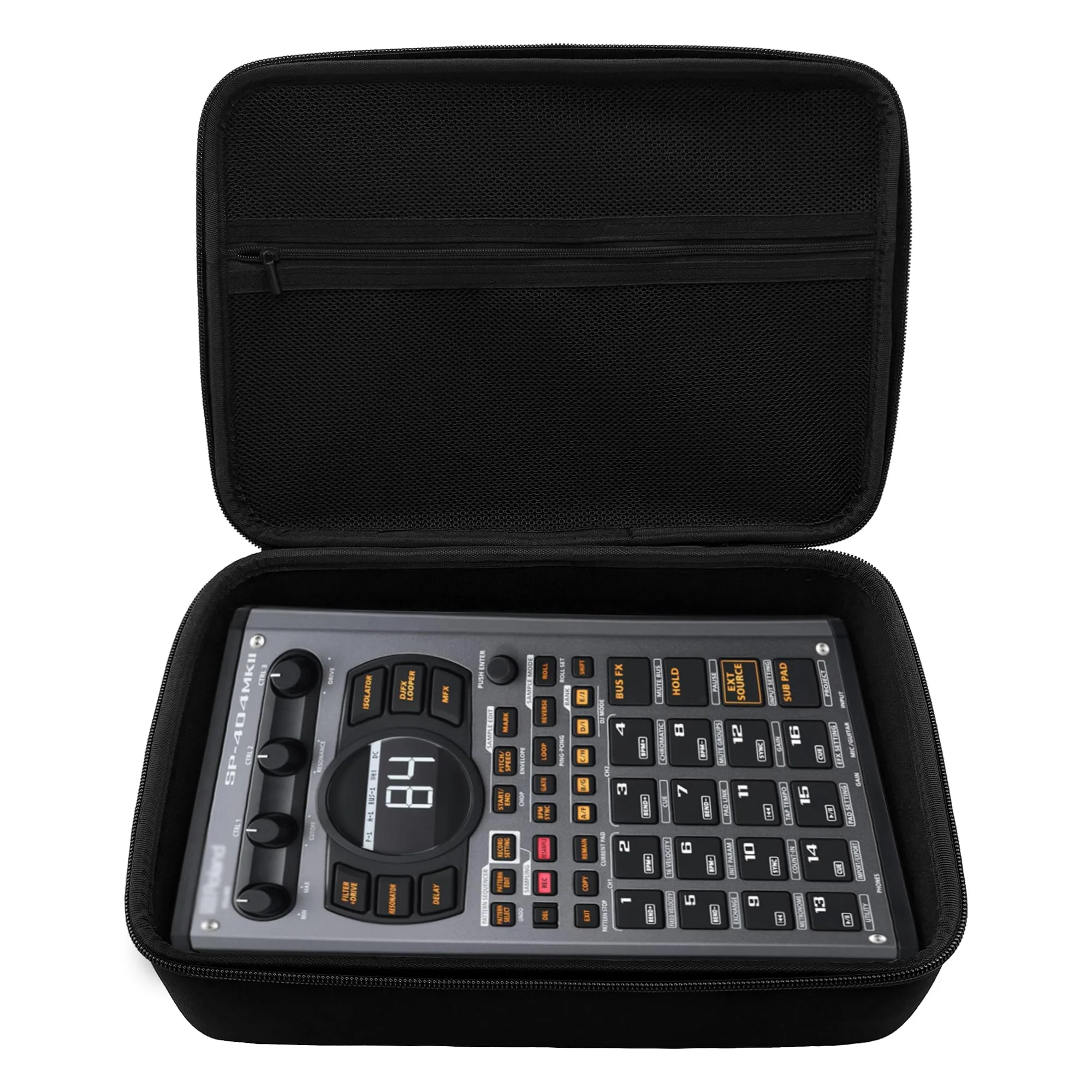 Audio Samplers Case Compatible with Roland SP-404MKII, SP-404A, SP-404SX, SP-404, Smooth Dual Zippers, Spacious Top Mesh Pocket for Accessories,Soft and Comfortable Handle,Make travel easier