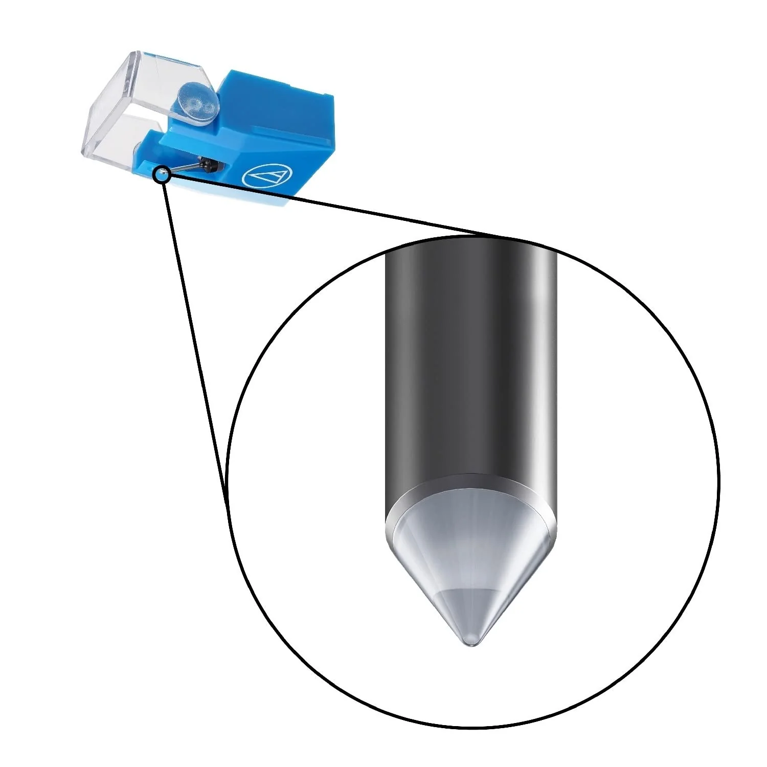 Audio-Technica VMN10CB Replacement Conical Bonded Turntable Stylus for VM520CB & VM610MONO Cartridges Blue - Image 2