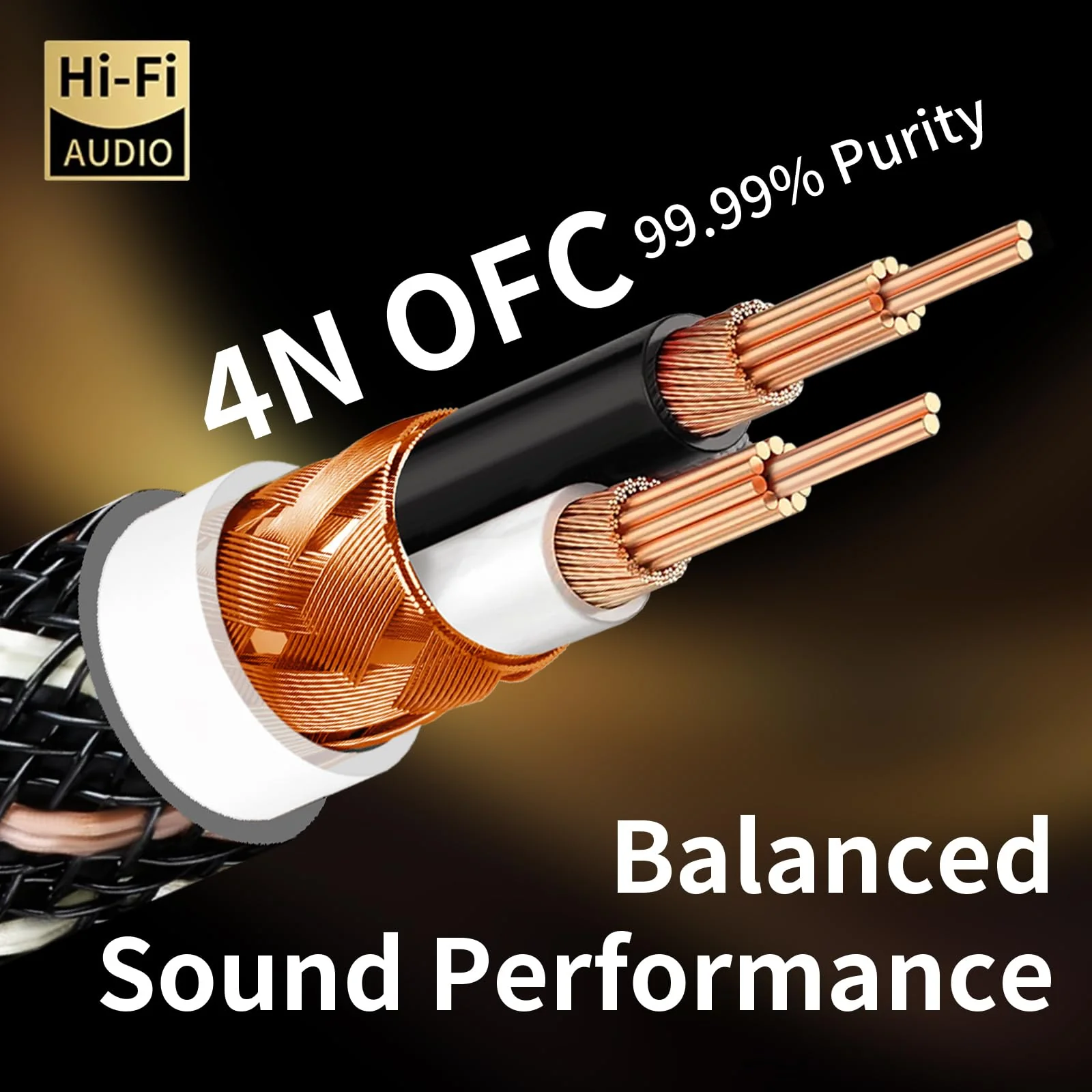 Audiophile HiFi Audio XLR Cables - 2XLR,3.28ft,15 AWG,4N OFC Core,Gold-Plated Plugs,with Nylon Braid,Subwoofer Cable,Compatible with CD Player,AMP,Speaker& Effect Processor(3.28ft/1m) 2-Pack 3.28ft/1m - Image 2