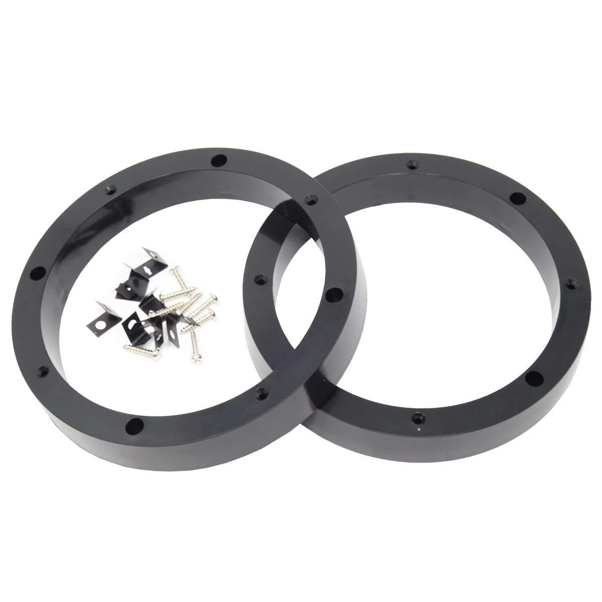 Audiopipe 1 Pair 6.5" Plastic Speaker Spacer Rings - Subwoofer Mid Range Custom Installation Mounting Adapter, Black - Image 3