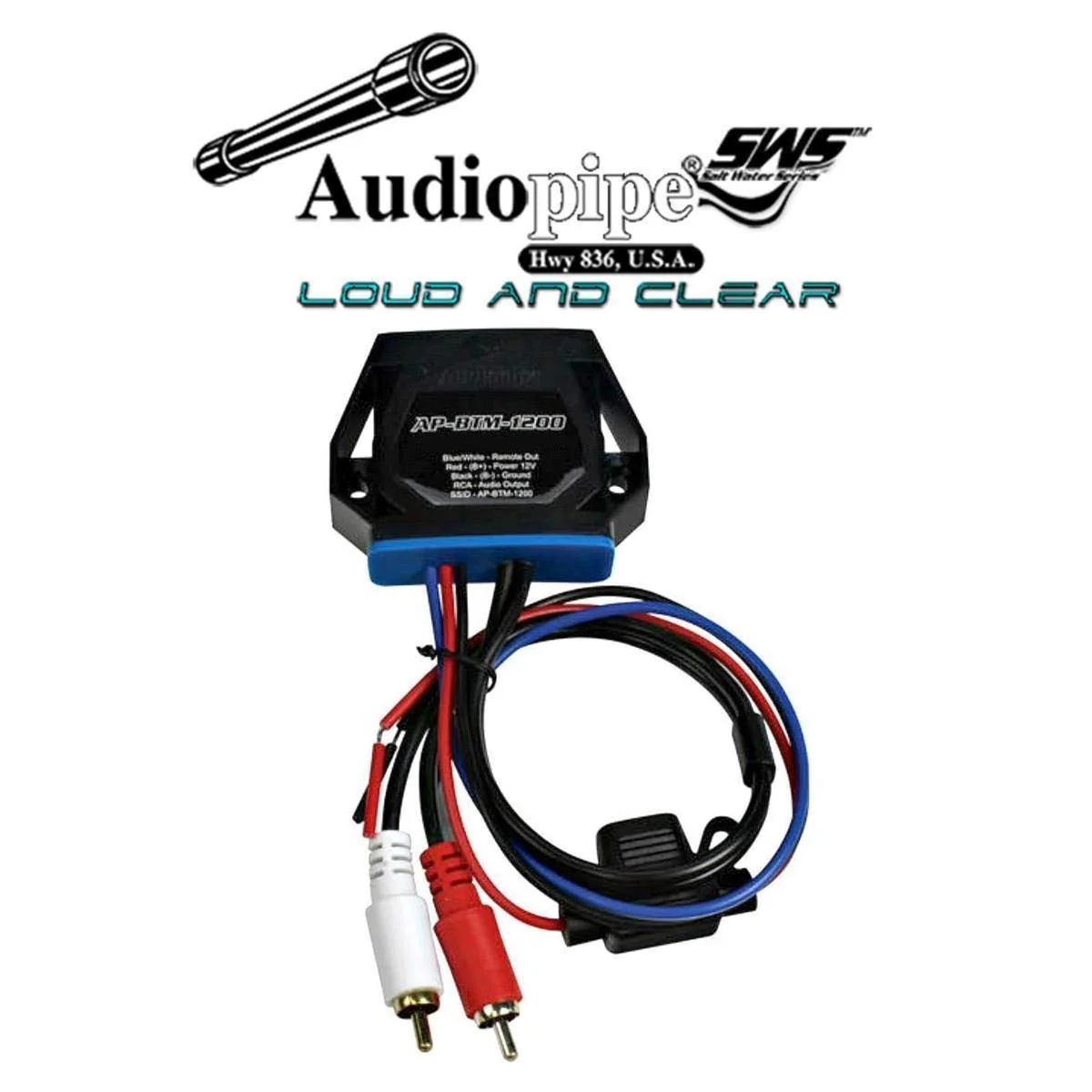 Audiopipe Marine Wireless Audio Receiver Adapter converts any amplifier or RCAs to stream wirelessly - Image 2