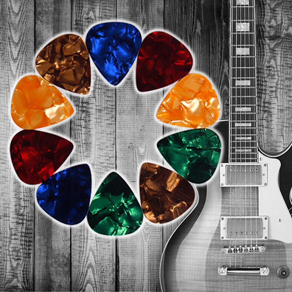 Augshy Guitar Picks, 150 Pack Premium Celluloid Guitar Pick Variety Pack with Organizer Storage Box Includes Thin, Medium & Heavy Gauges for Acoustic Guitar, Electric Guitar, Bass(0.46 0.71 0.96mm) 3 size - Image 6
