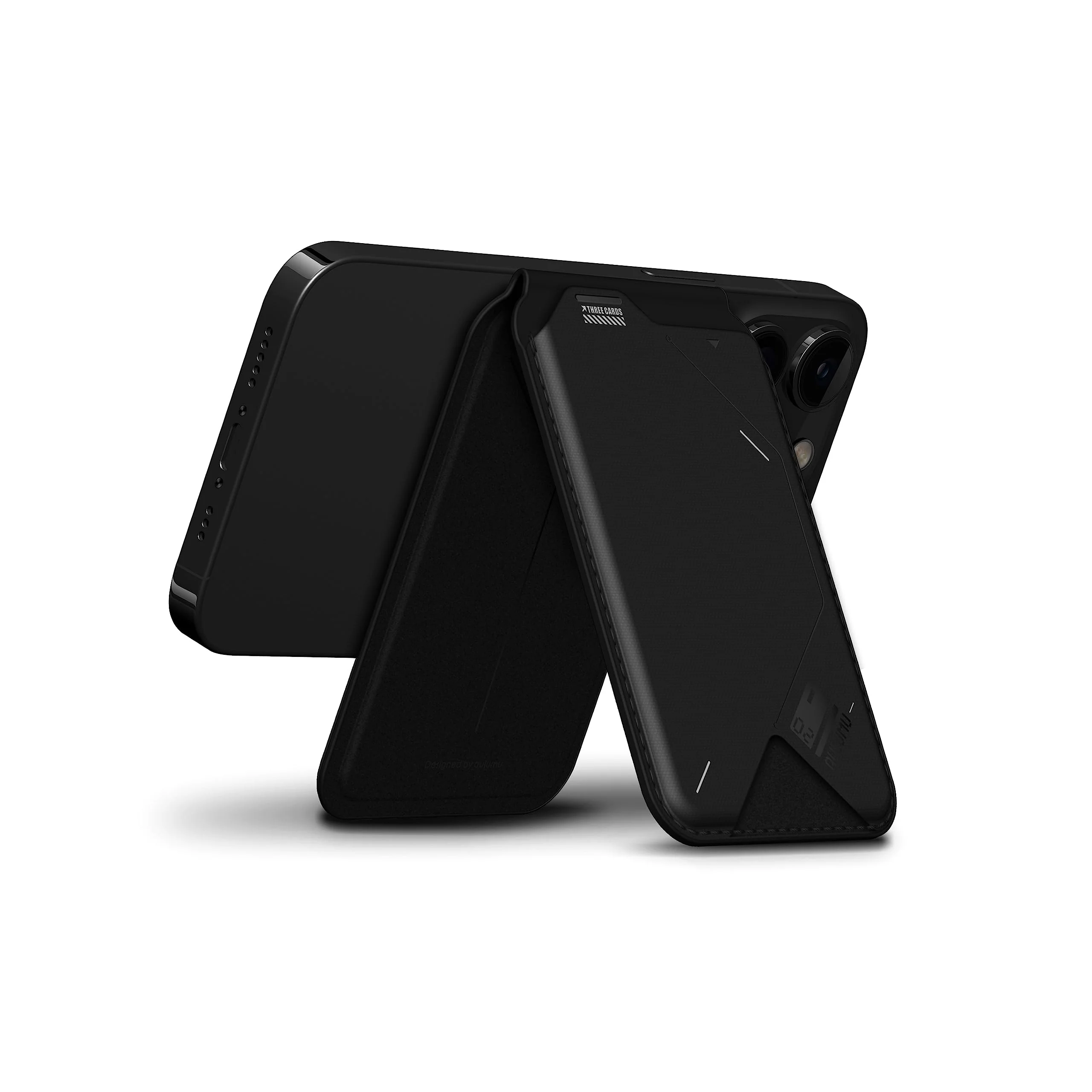 Aulumu G02 [2-in-1] Magnetic Wallet &Stand, Compatible with MagSafe, Adjustable Stand, Open ID Window, Magnetic Phone Wallet Stick on for iPhone 14/13/12 Series Black 【2nd Generation】 NEW - Image 3