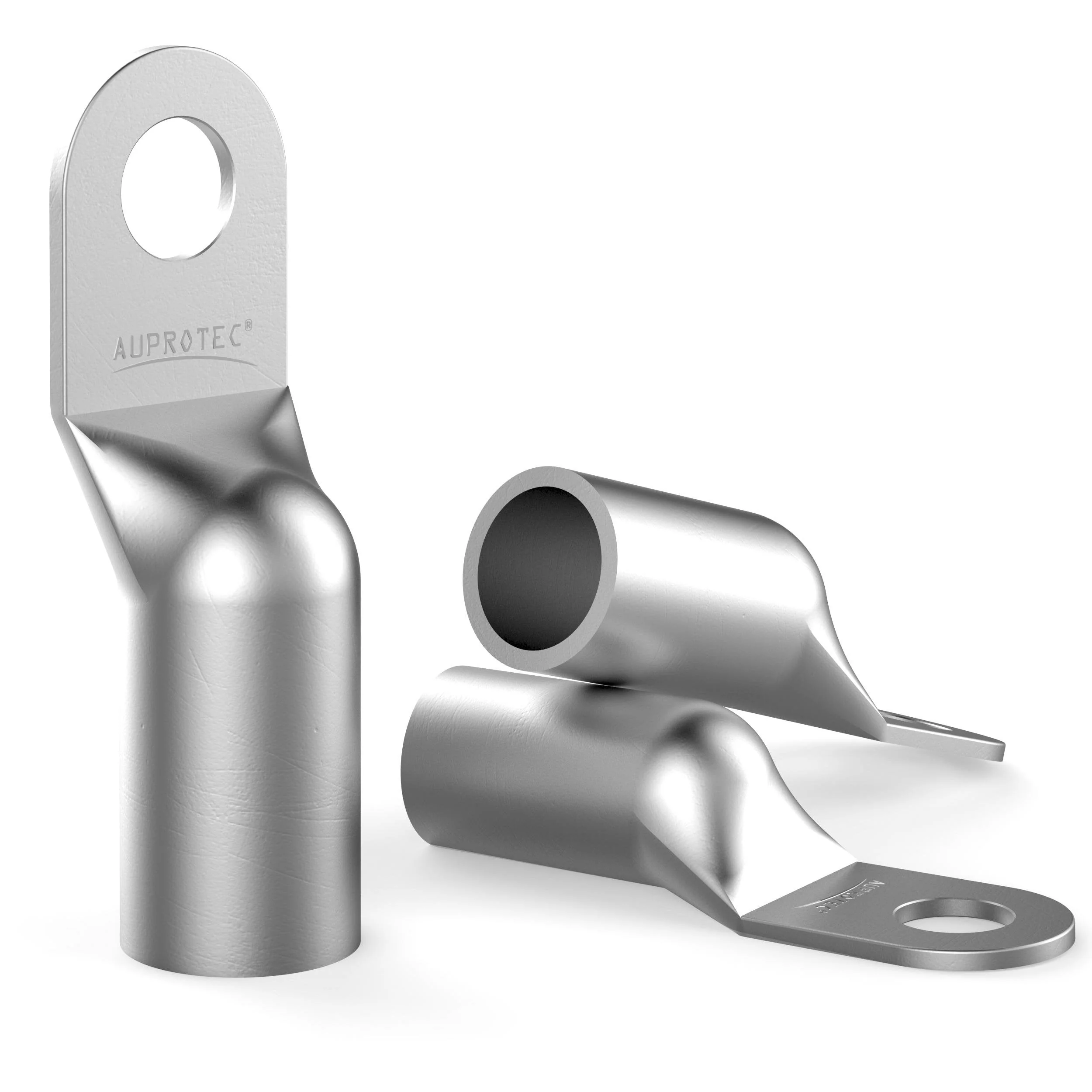 AUPROTEC 4 x Tubular Cable Lugs 35 mm² Hole Diameter M8 Uninsulated SC Cable Connectors Made of Tin-Plated Copper 4 Stück - Image 2