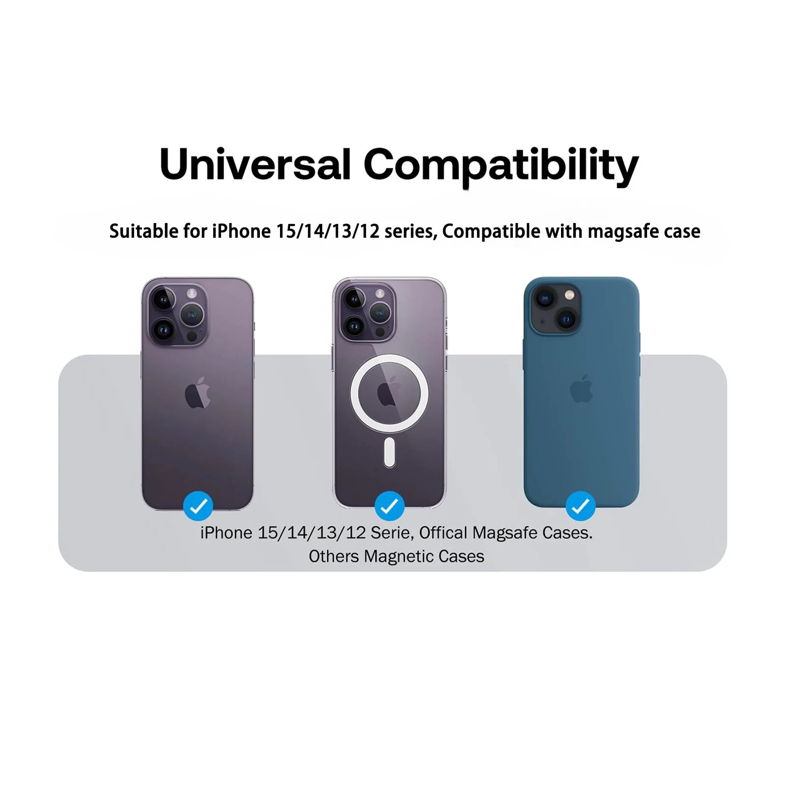AUROX Compatible with MagSafe Base for iPhone 15/14/13/12 Magnetic Base Plate【Base Only】 Intended for Pop Socket Grip and Phone Ring Holder【Removable for Wireless Charging】(Clear) Plastic-Clear - Image 4