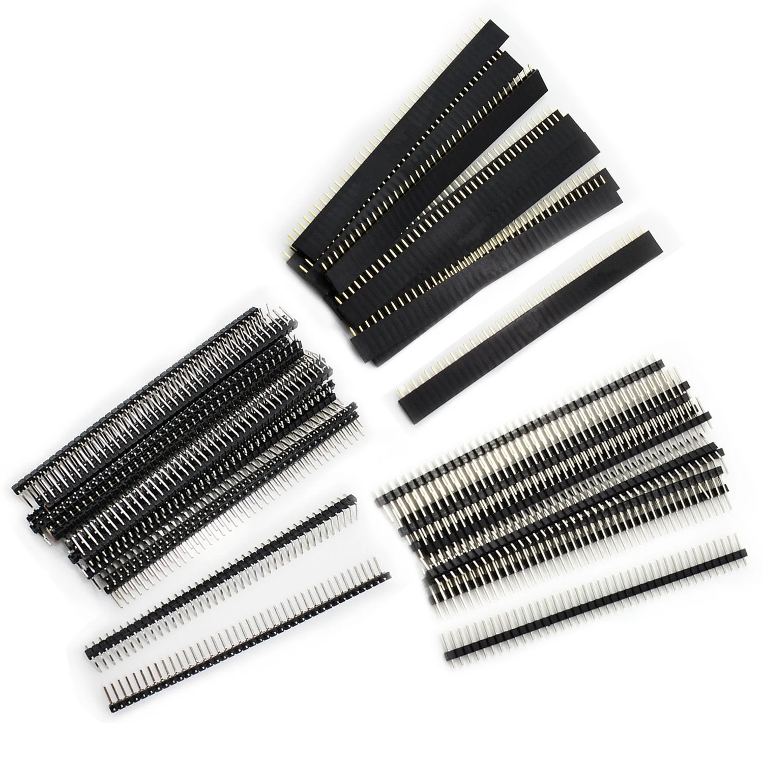 Aussel Pack of 60 Way PCB Board 40 Pin Male Female and Right Angle Header Connector (PIN-3 60 Pieces)
