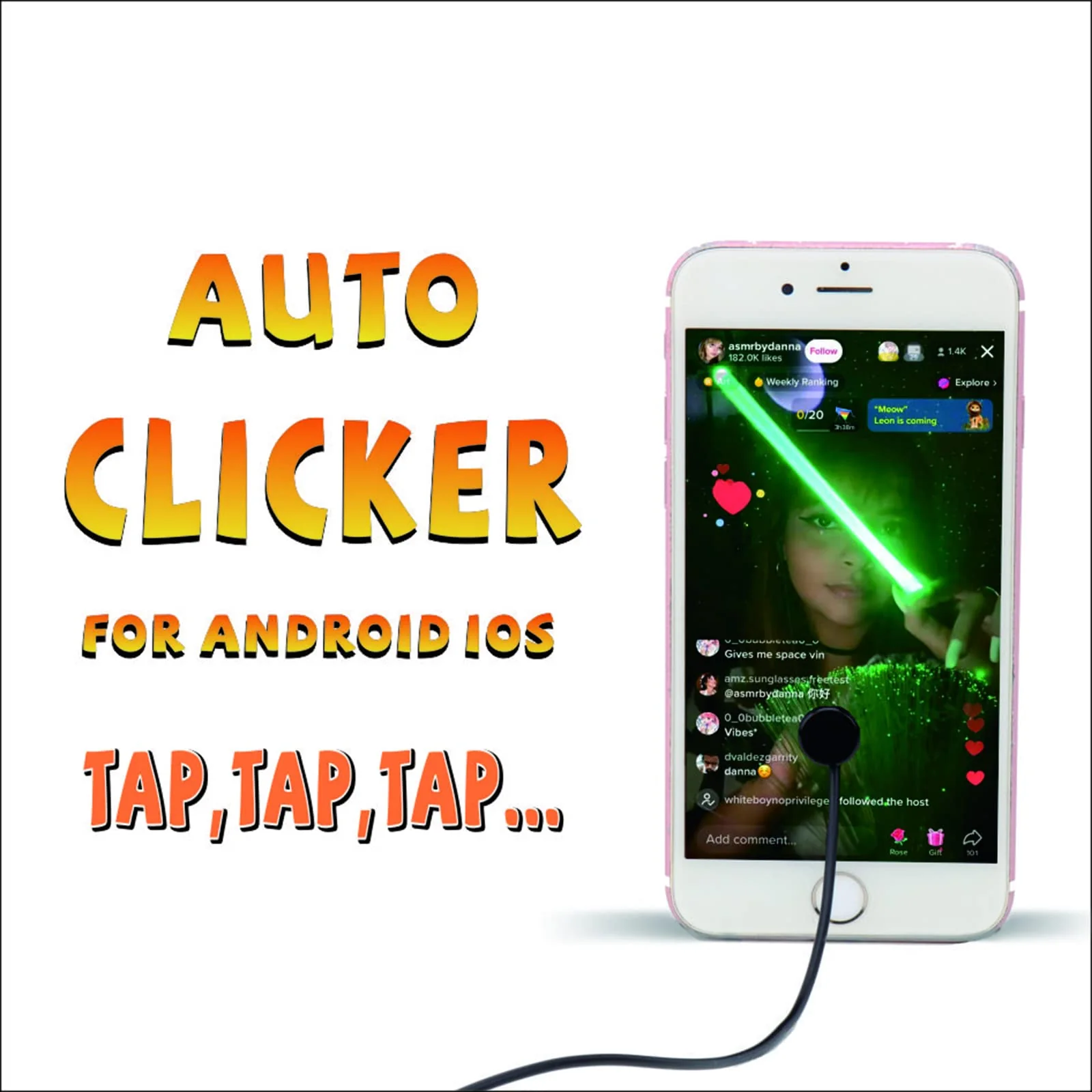 Auto Clicker for iPhone iPad:Screen Device Automatic Tapper for Android IOS,Simulated Finger Continuous Clicking, Adjustable Speed Physical Clicker,Suitable for Games, Live Broadcasts Likes, Reward Tasks(1 Second Fastest 33 Times) (A1) A1 - Image 5