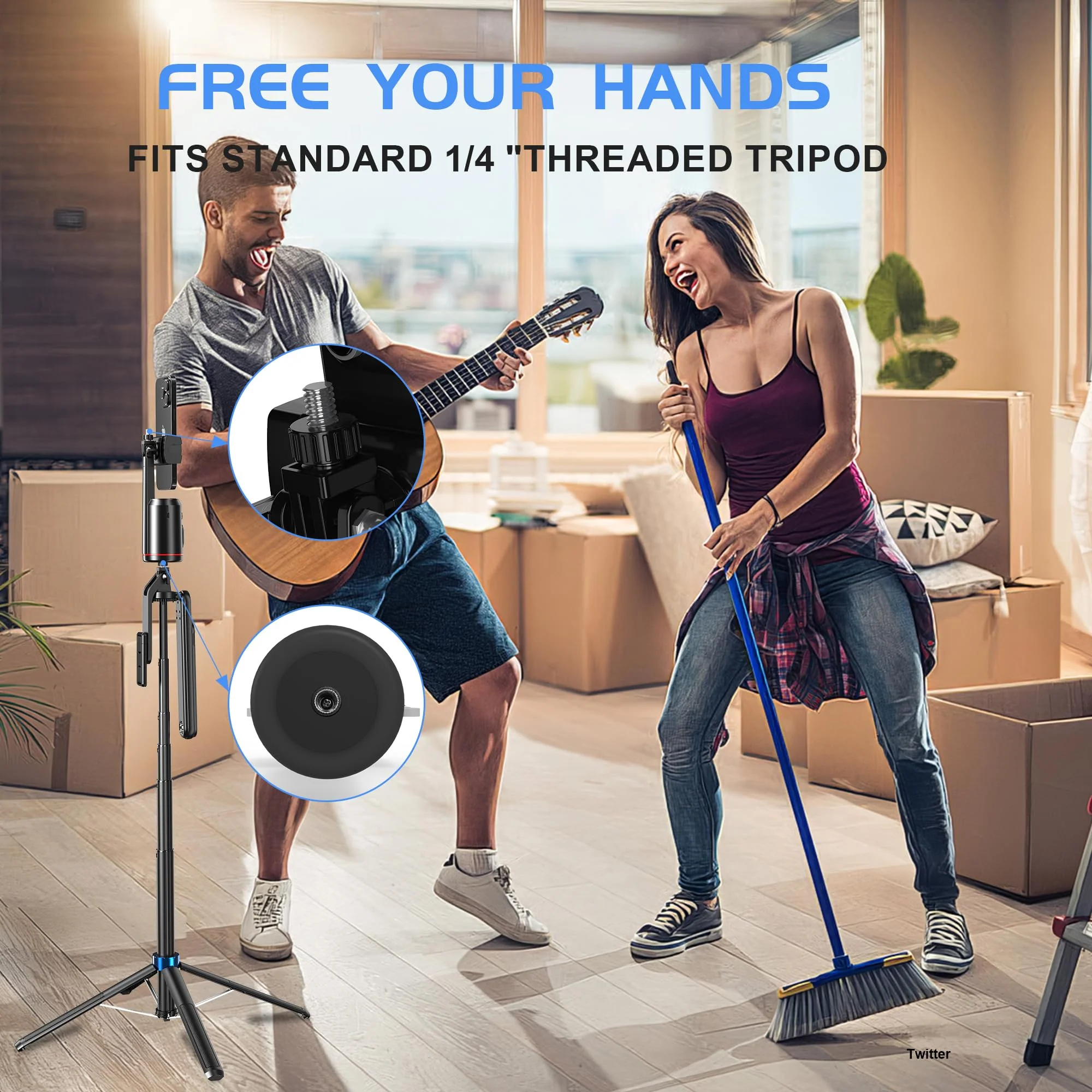 Auto Face Tracking Phone Holder for Phone, GoPro, Compact Camera, 360° Rotation Mount with Remote Compatible with Tripod, Rotating Stand for iPhone for Vlog, Streaming, Video, FaceTime, TIK Tok - Image 6
