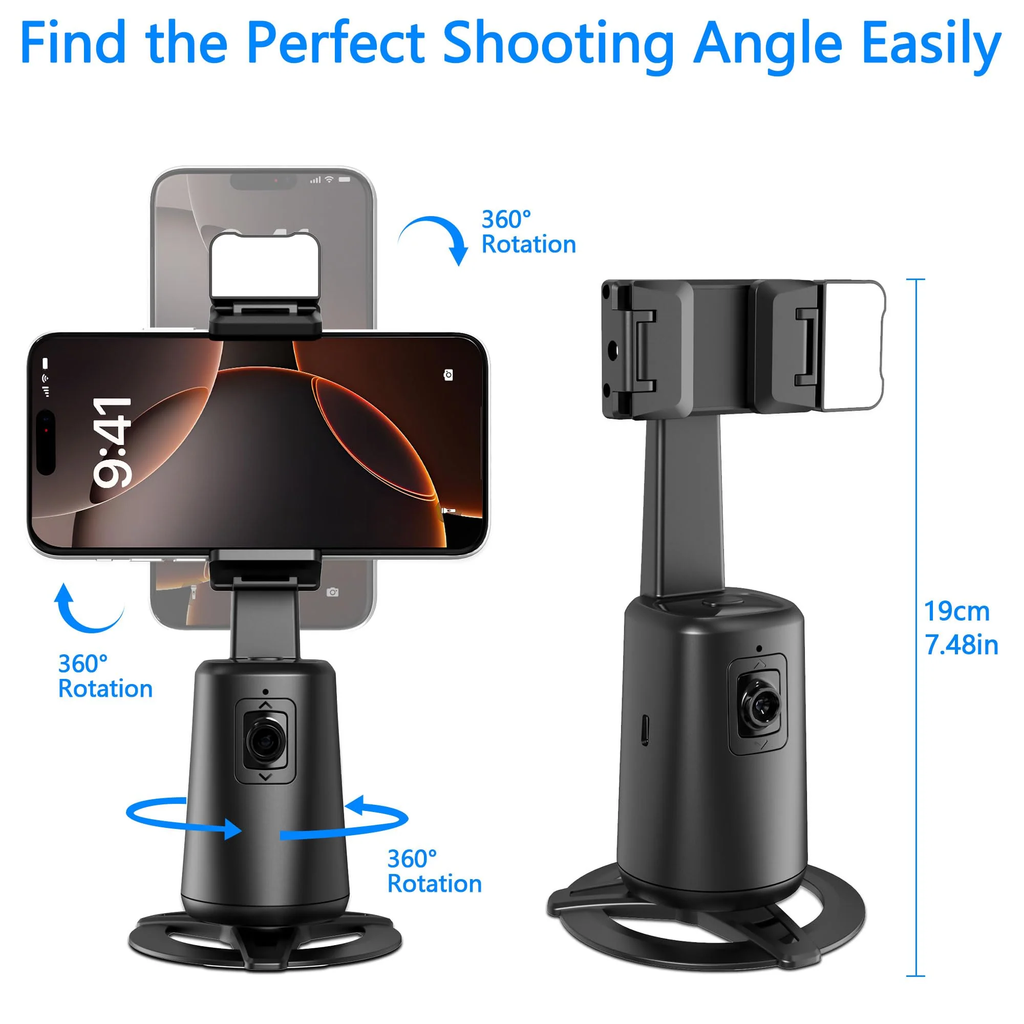 Auto Face Tracking Tripod 360° Rotation, 67" Tripod for iPhone Selfie Stick,Phone Tripod Stand Holder with Remote Gesture Control,No App, for Live Video Tiktok Live Vlog Streaming Video LY-US-A200+55S - Image 8