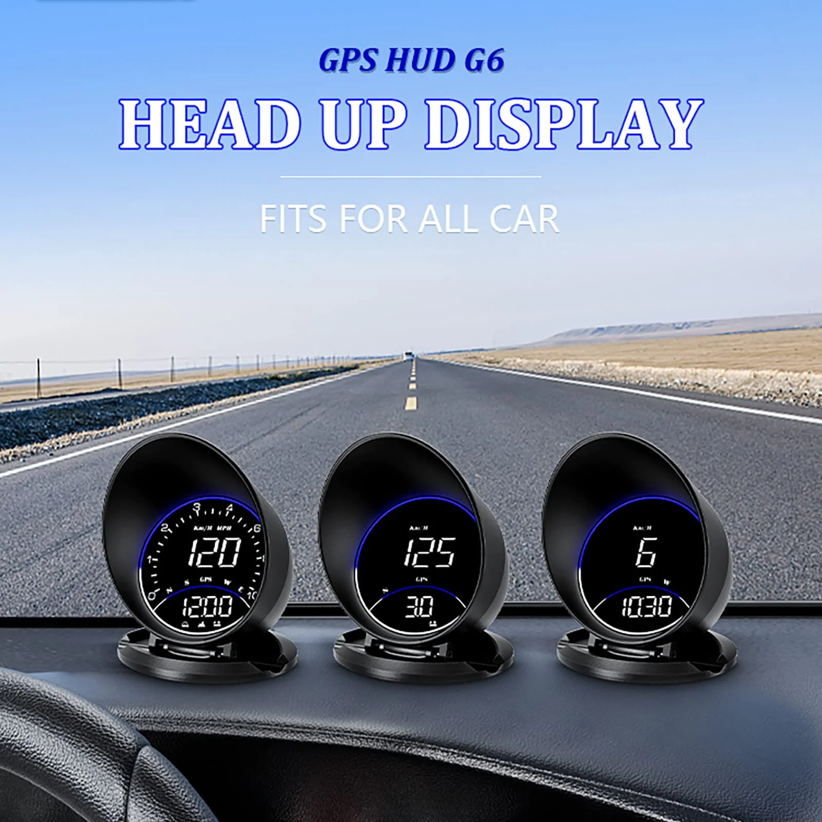 Auto GPS Speedometer G6, Car HUD Head Up Display HD Display, Overspeed Alarm for All Vehicle - Image 2